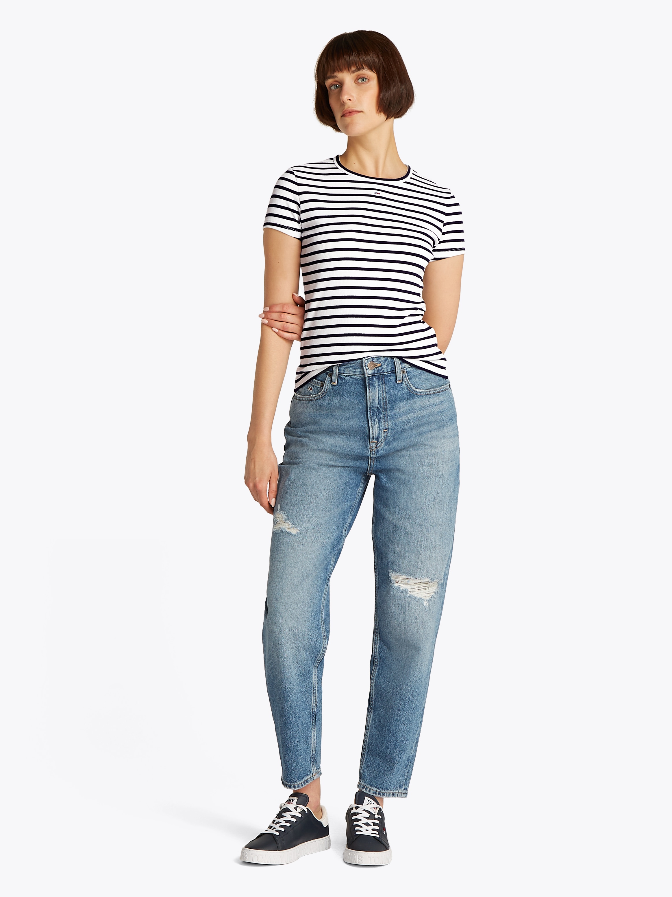 Tommy Jeans T-Shirt »TJW SLIM ESSENTIAL RIB SS«, mit gerippter Struktur