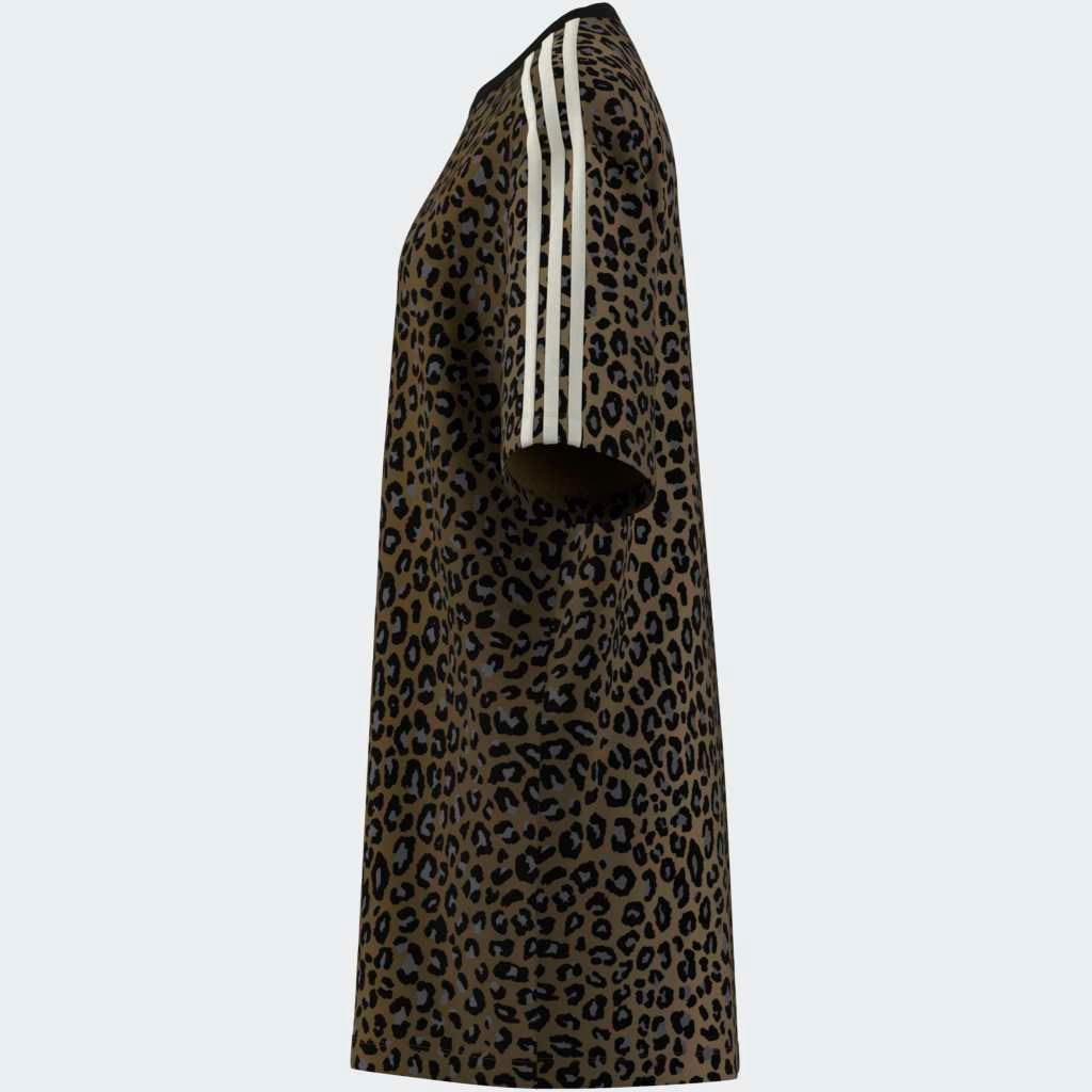 adidas Originals Shirtkleid »TEE DRESS«, (1 tlg.), Leoprint Shirtkleid, Dreiviertelarm, weite Passform