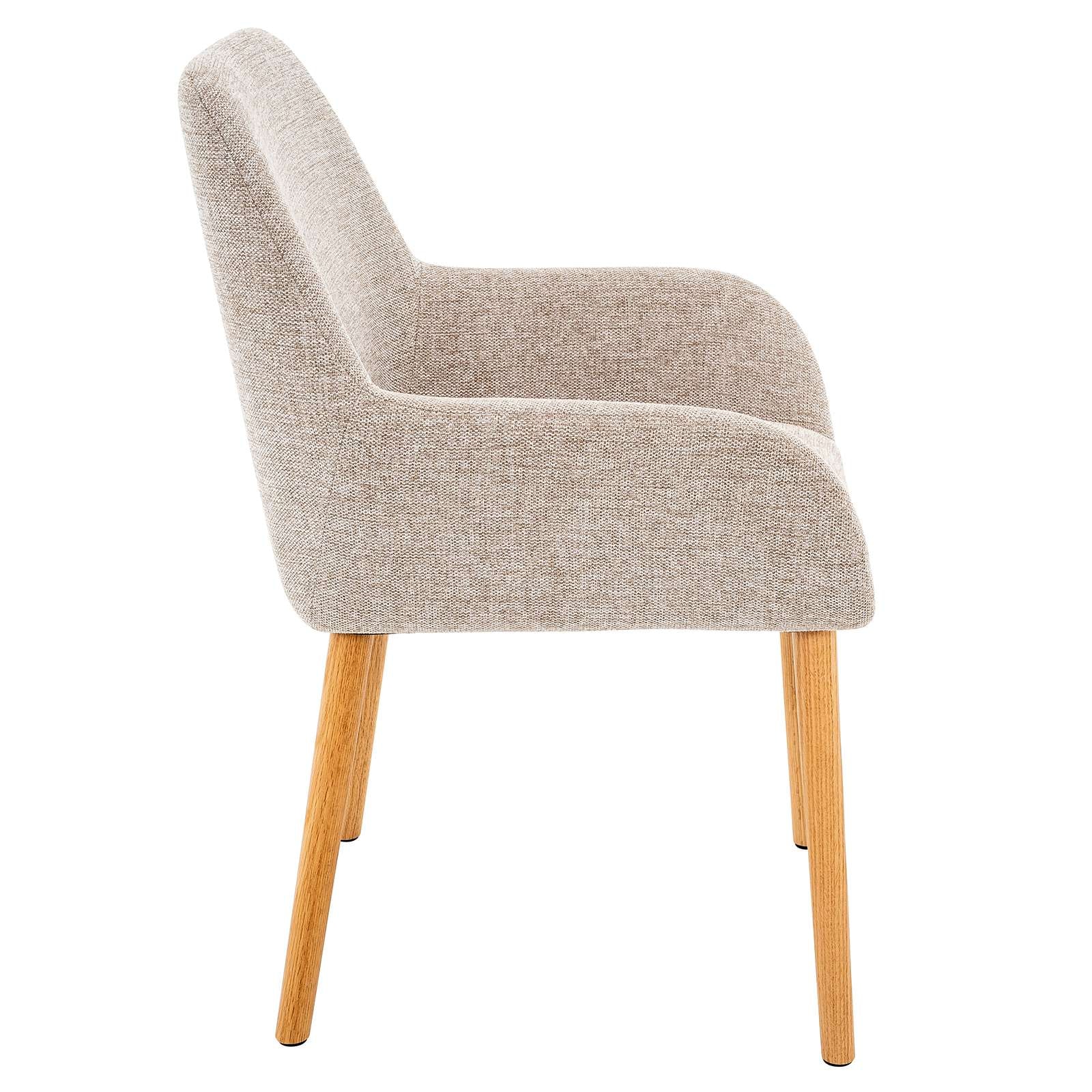 OTTO home Esszimmerstuhl »Evinnia« (Set) 2 Stk.massive Eichenholzbeine, pflegegleicher Webstoff, Sitzhöhe 48 cm