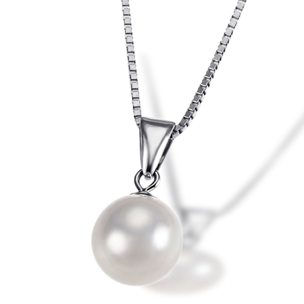 goldmaid Collier 585 Weißgold Venezianerkette 1 Akoya Perle 7-8 mm