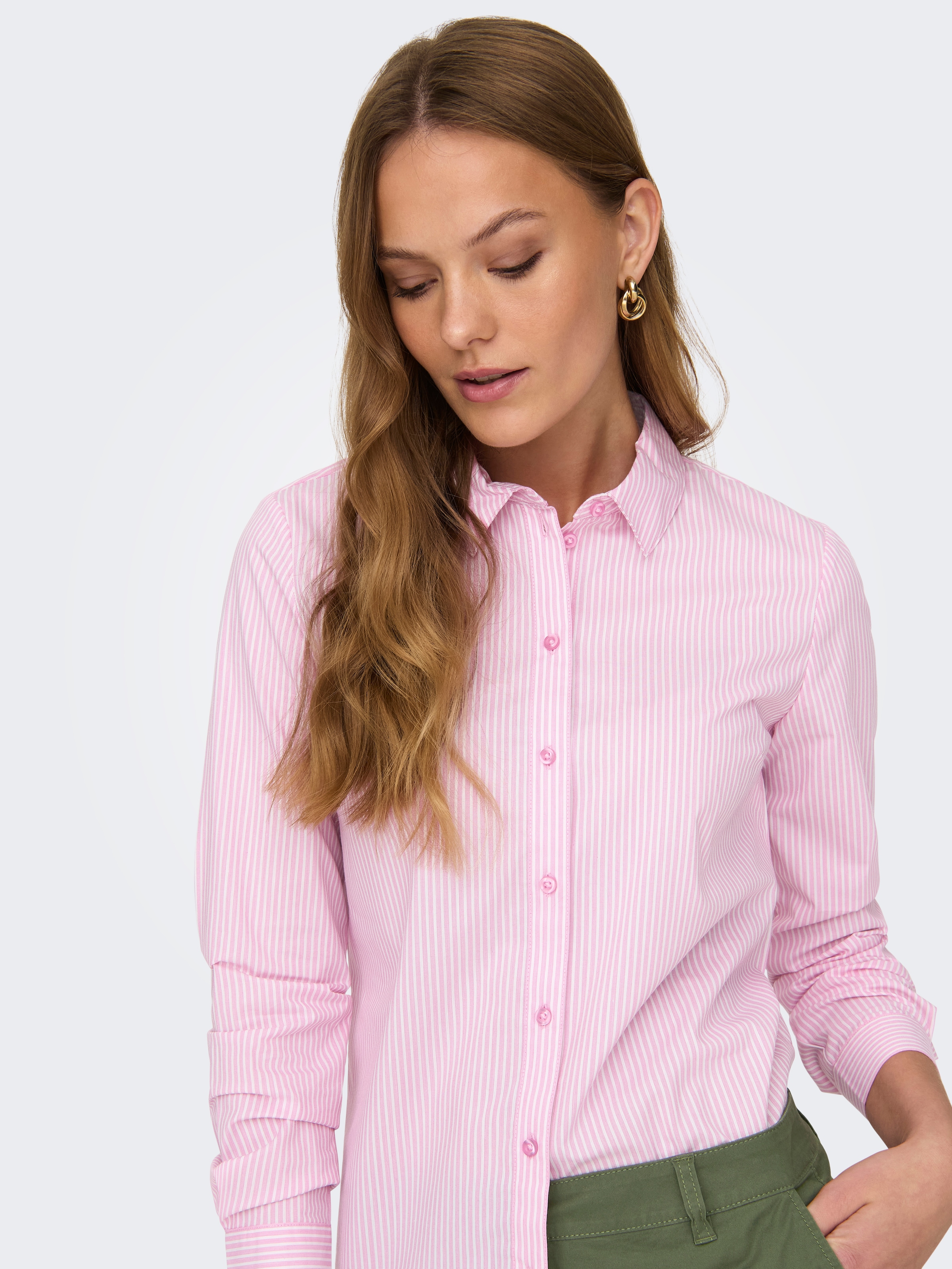 JDY Hemdbluse »JDYMIO L/S SHIRT WVN NOOS«, unifarben oder gestreift