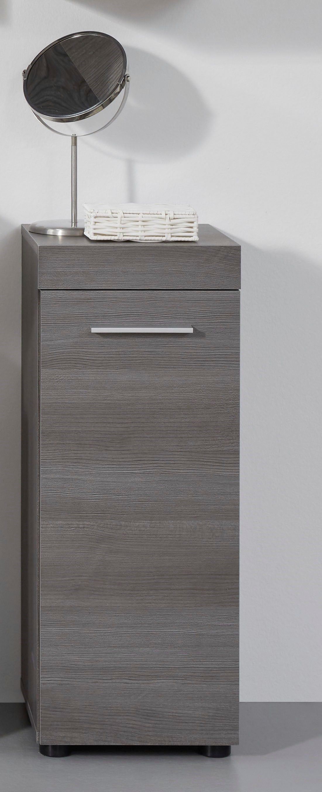 welltime Stauraumschrank »Royan«, Badkommode mit 2 Fächern in Rauchsilber - Maße (B/T/H) 30/30/76 cm
