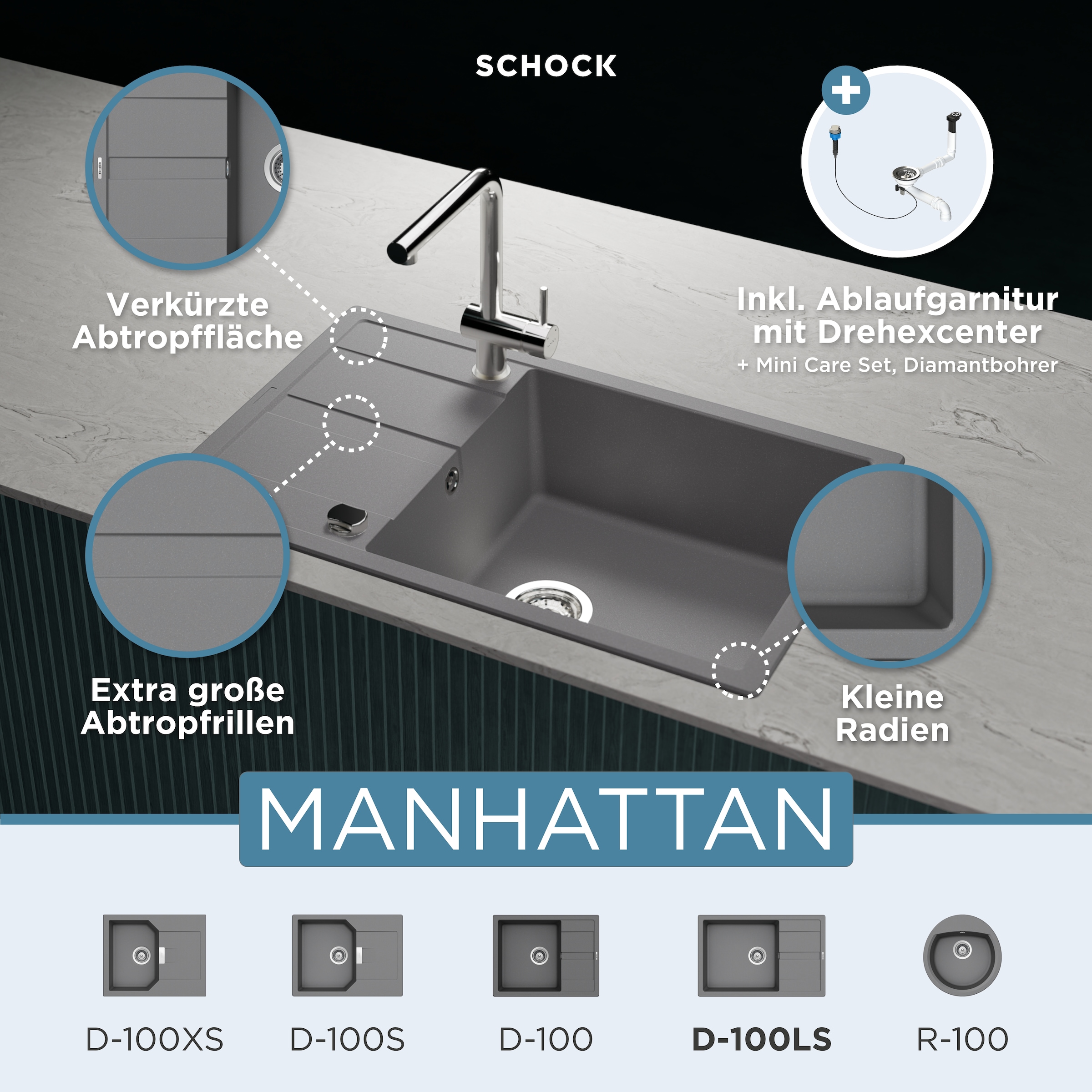 Schock Granitspüle »Manhattan D-100LS«