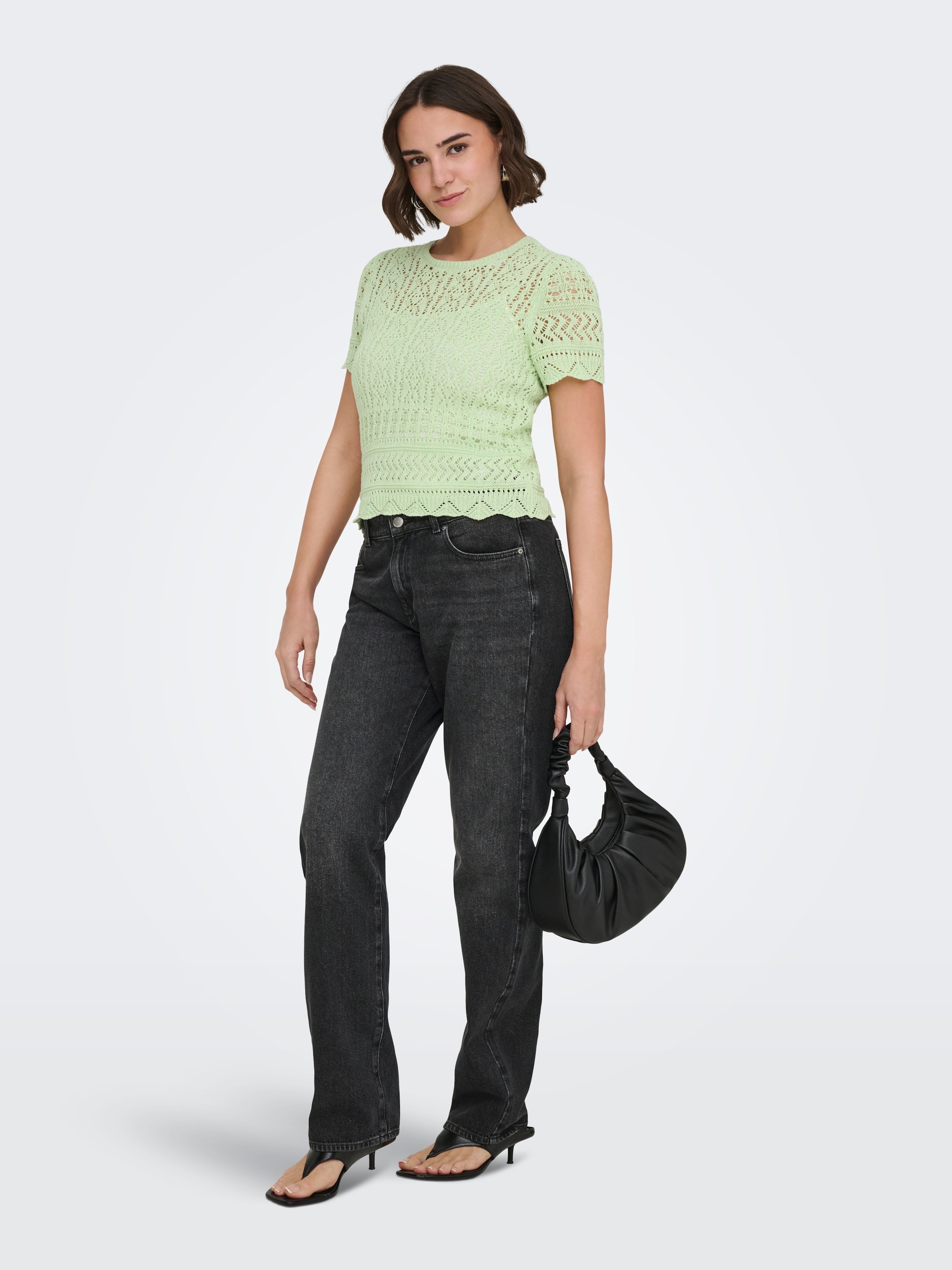 ONLY Kurzarmpullover »ONLELKE LIFE SS STRUCTUR O-NECK KNT NOOS«