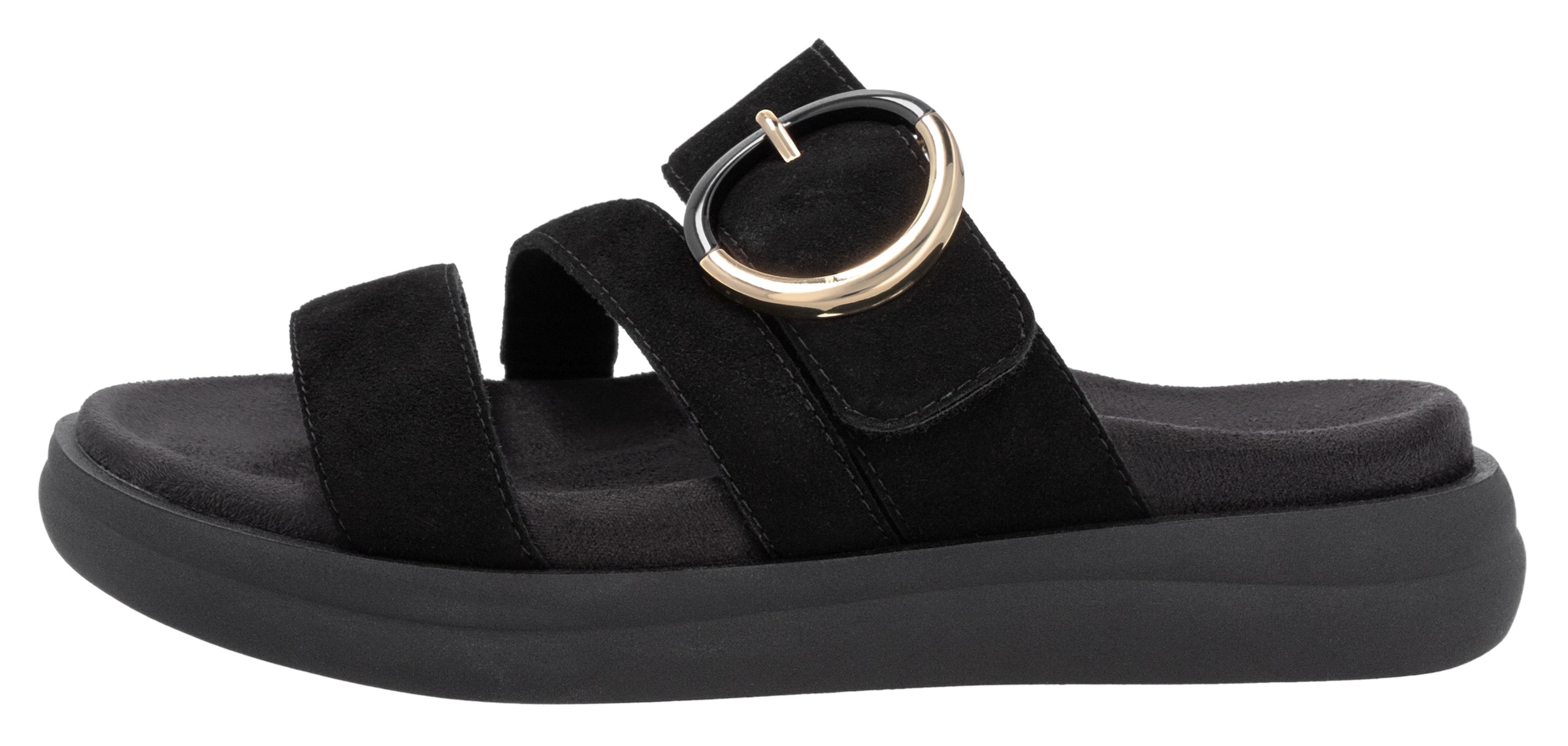 Remonte Pantolette, Sommerschuh, Schlupfschuh, Komfortschuh mit großer Zierschnalle