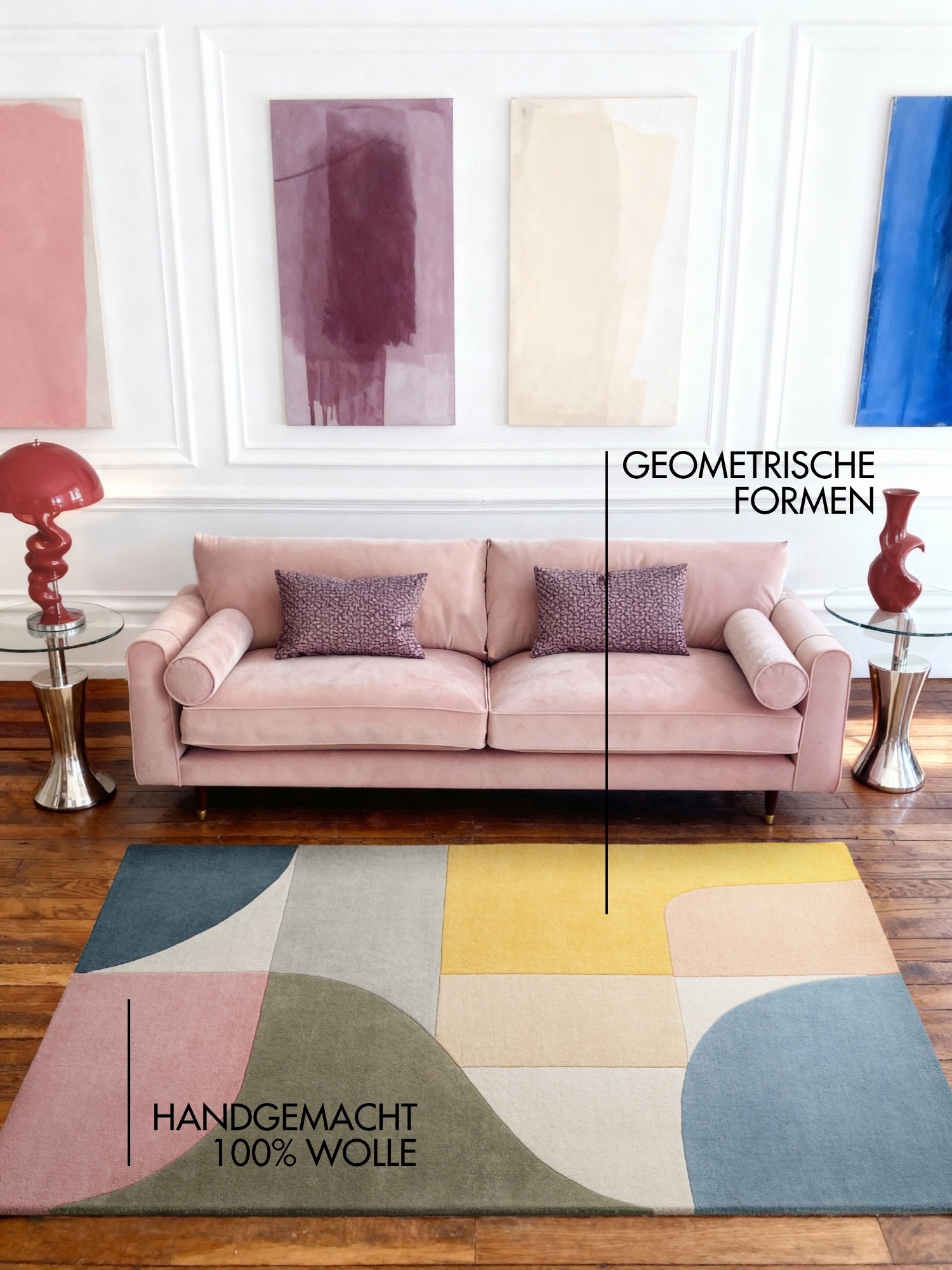 Ted Baker Wollteppich »Curzon« rechteckig 17 mm Höhe Wolle, Naturteppich, Handgemacht, Wohnzimmer, Schlafzimmer, bunt