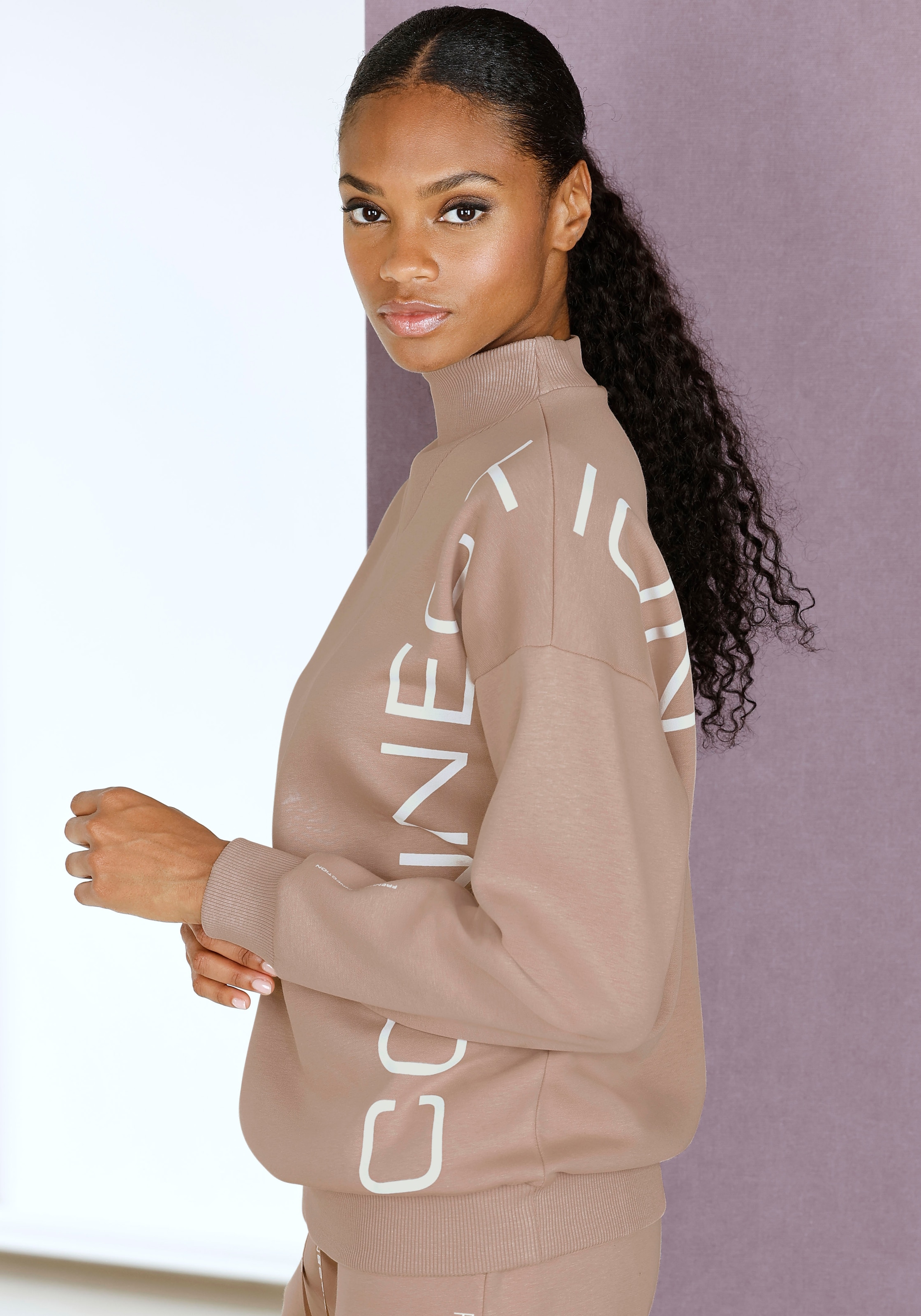 French Connection Damen Sweater besonders softe Qualität in beige, Größe 44/46