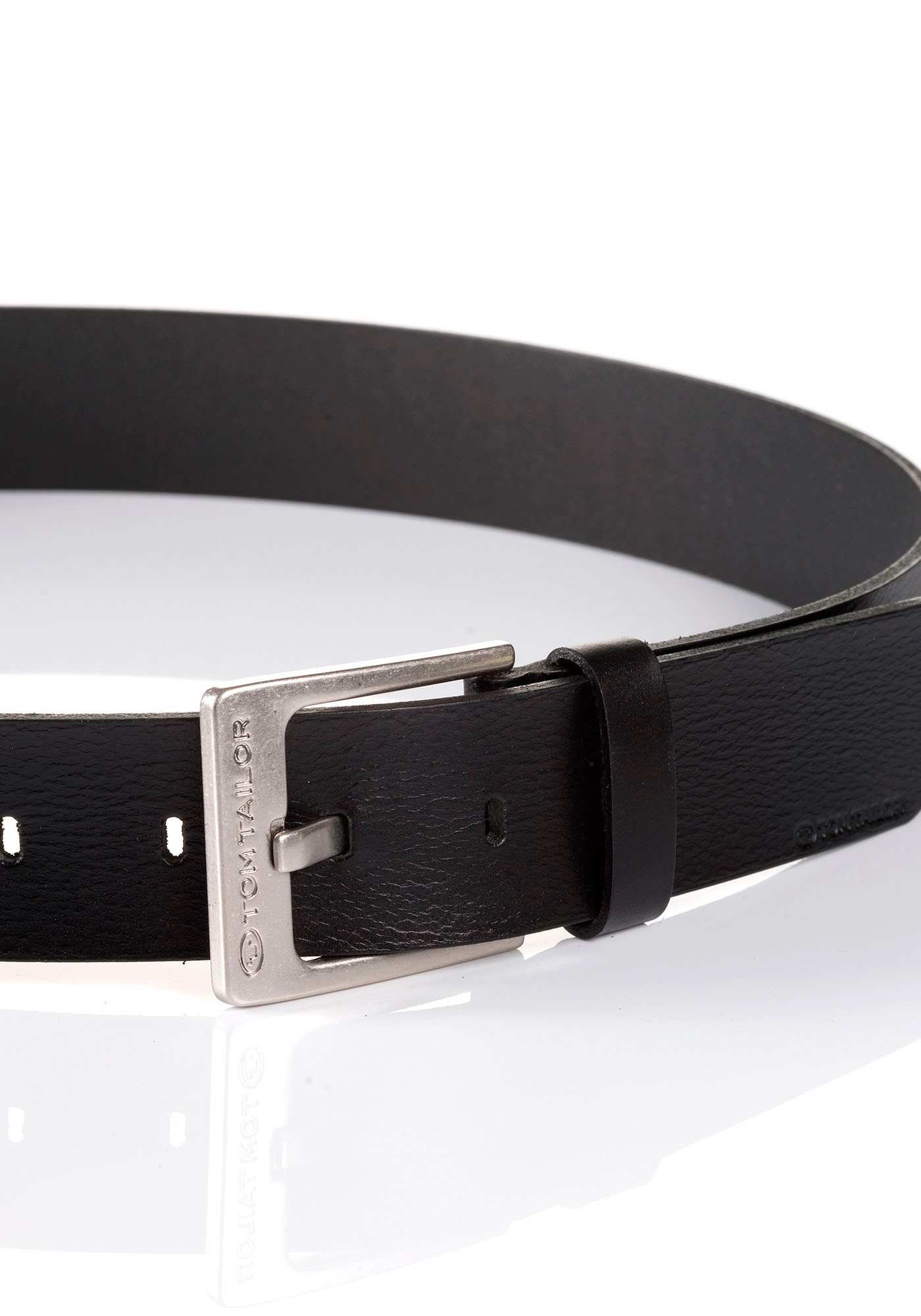 TOM TAILOR Ledergürtel »TTCALVINPLUS«, 4 cm breiter Herrengürtel, Casual und Jeans Look