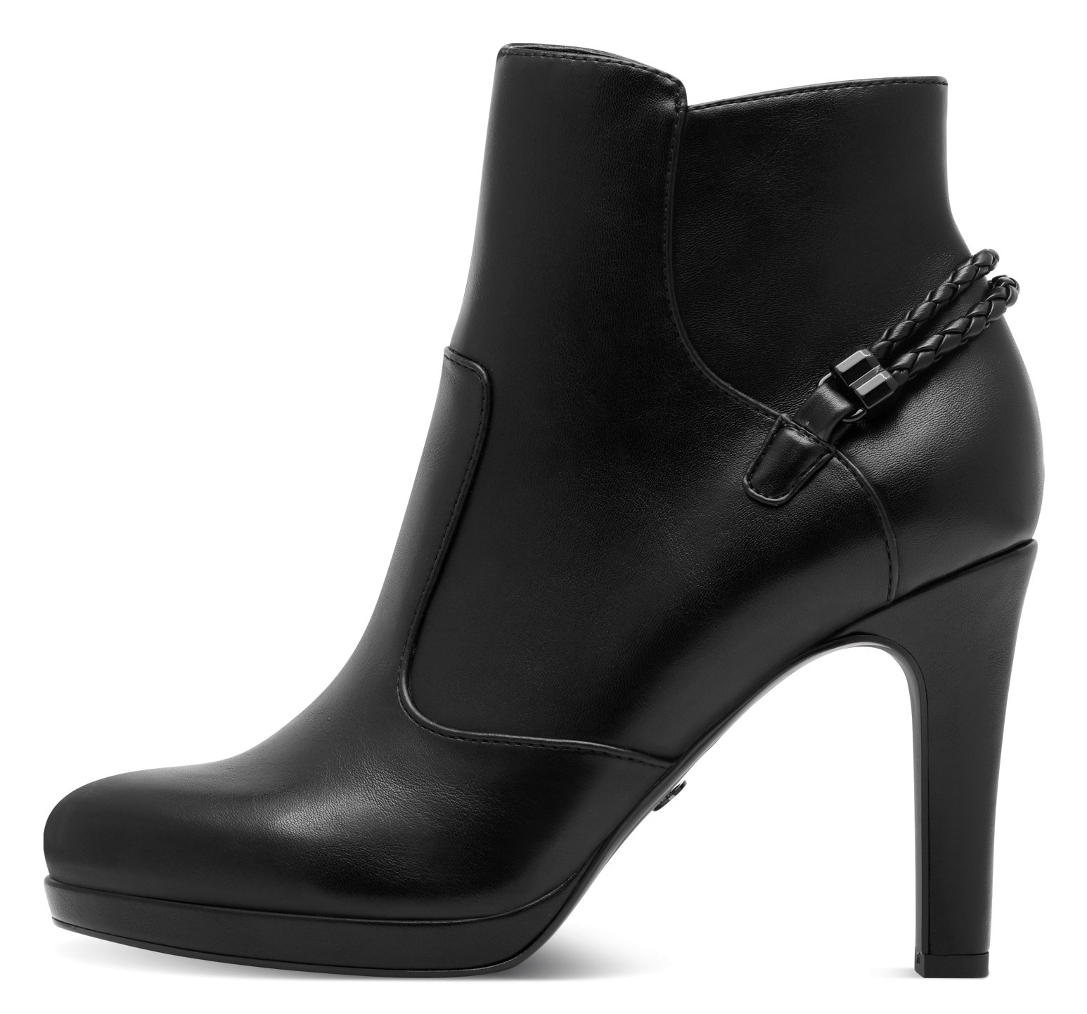 Tamaris High-Heel-Stiefelette, Stilettoabsatz, Abendschuh, Ankleboots mit Bändern an der Ferse