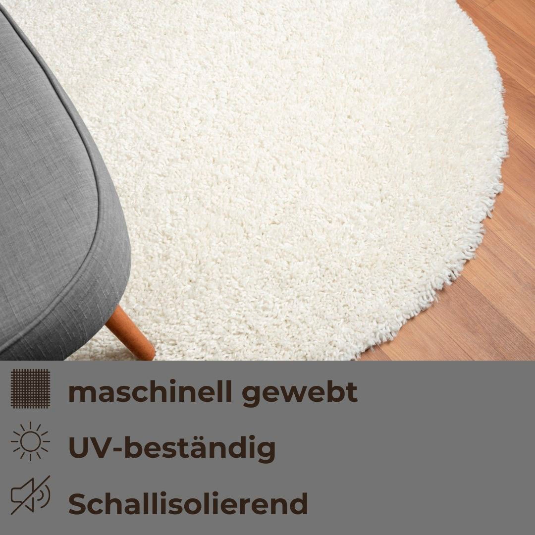 OTTO home Hochflor-Teppich »Banji« rund 37 mm Höhe Uni Farben, weich und flauschig, auch als rechteckig erhältlich