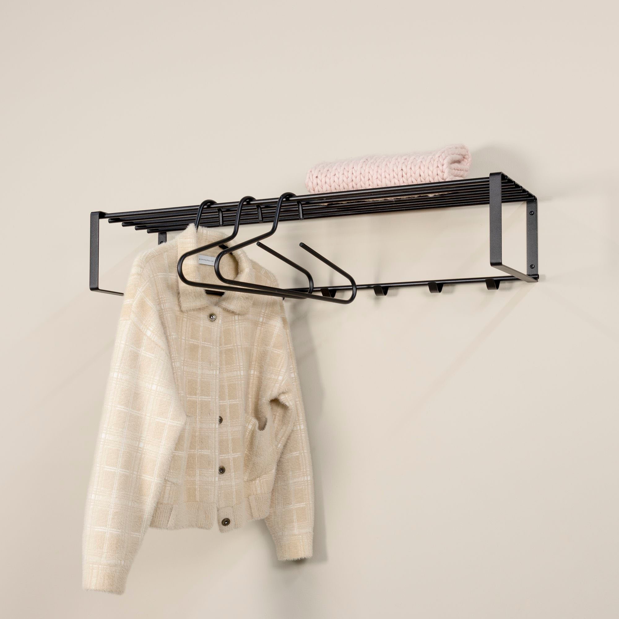 Spinder Design Garderobenleiste »REX«, (1 St.), Wandgarderobe aus Stahl mit Hutablage und 5 bzw. 7 Haken