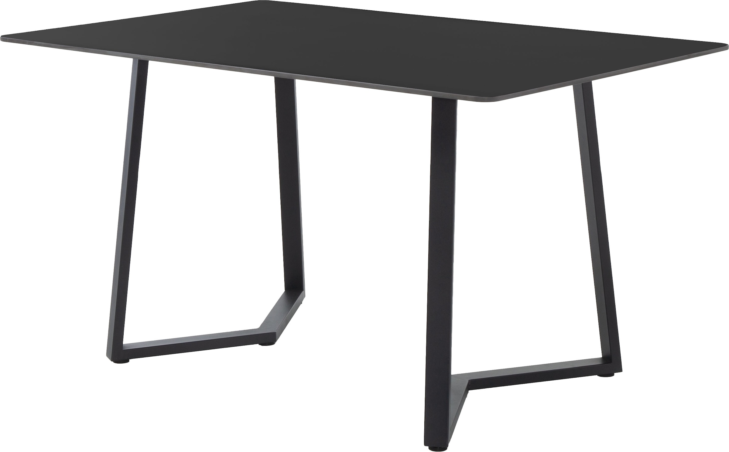 OTTO home Eckbankgruppe »Tisch, Bank und 2 Stühle, Taschenfederkern« Set, 4 tlg. Tisch (140x90cm) schwarz, Bank und Stühle anthrazit oder beige