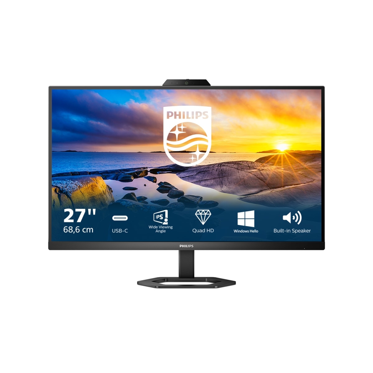 Philips LCD-Monitor »27E1N5600HE«, 68,6 cm/27 Zoll, 2560 x 1440 px, QHD, 1 ms Reaktionszeit, 75 Hz, Webcam und Mikrofon mit Noise Cancelling