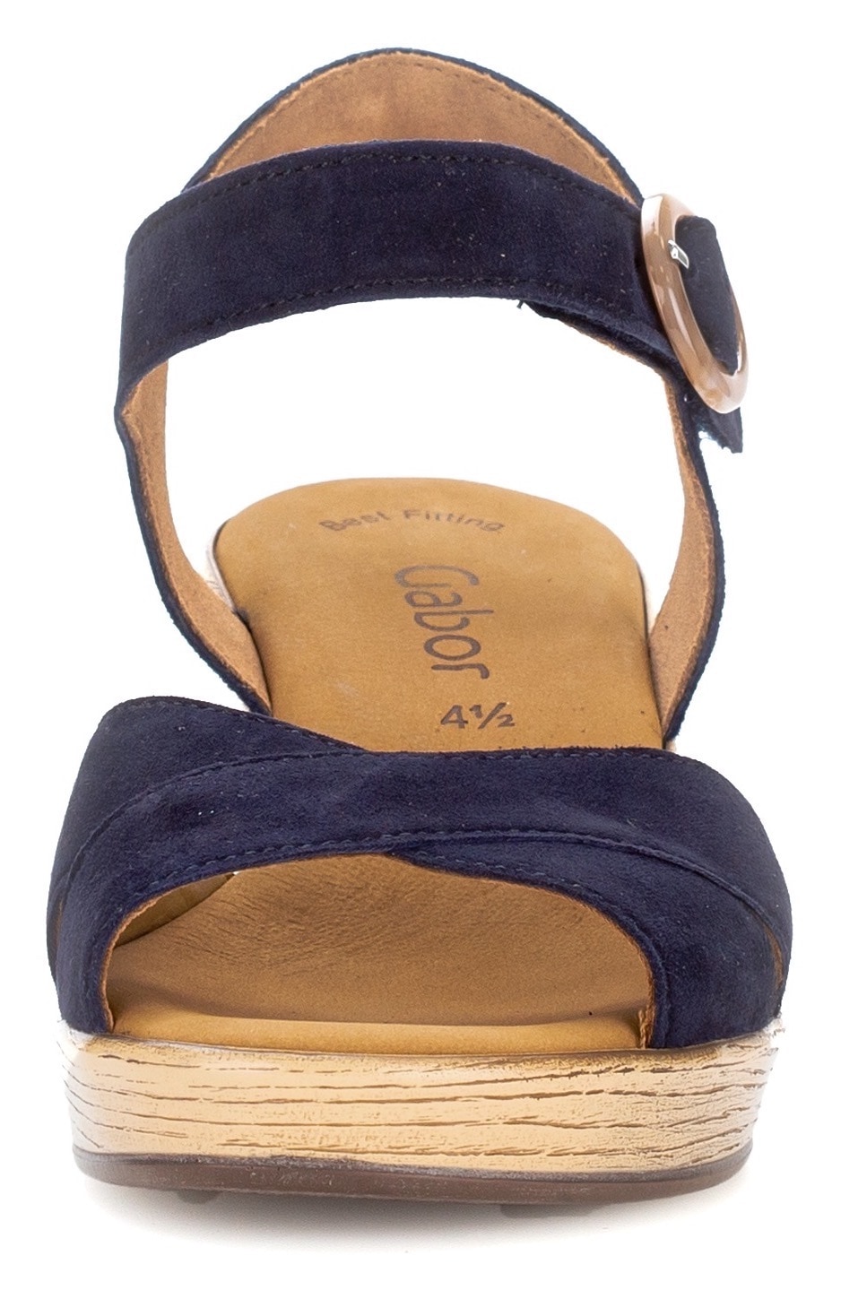 Gabor Keilsandalette, Sommerschuh, Sandale, Riemchensandalette mit Keilabsatz in Holzoptik