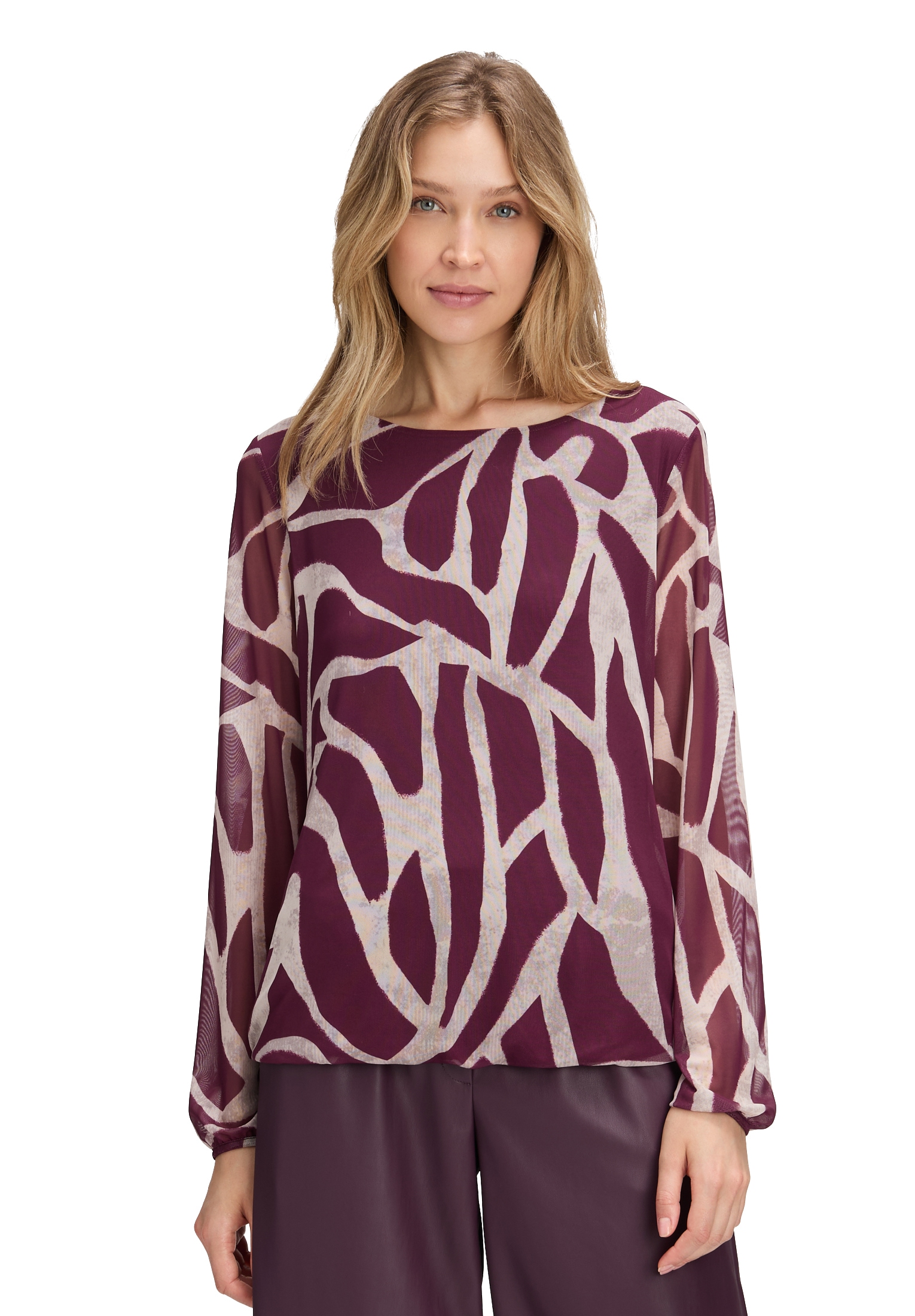 Betty&Co Langarmshirt »Mesh-Shirt mit Gummizug«