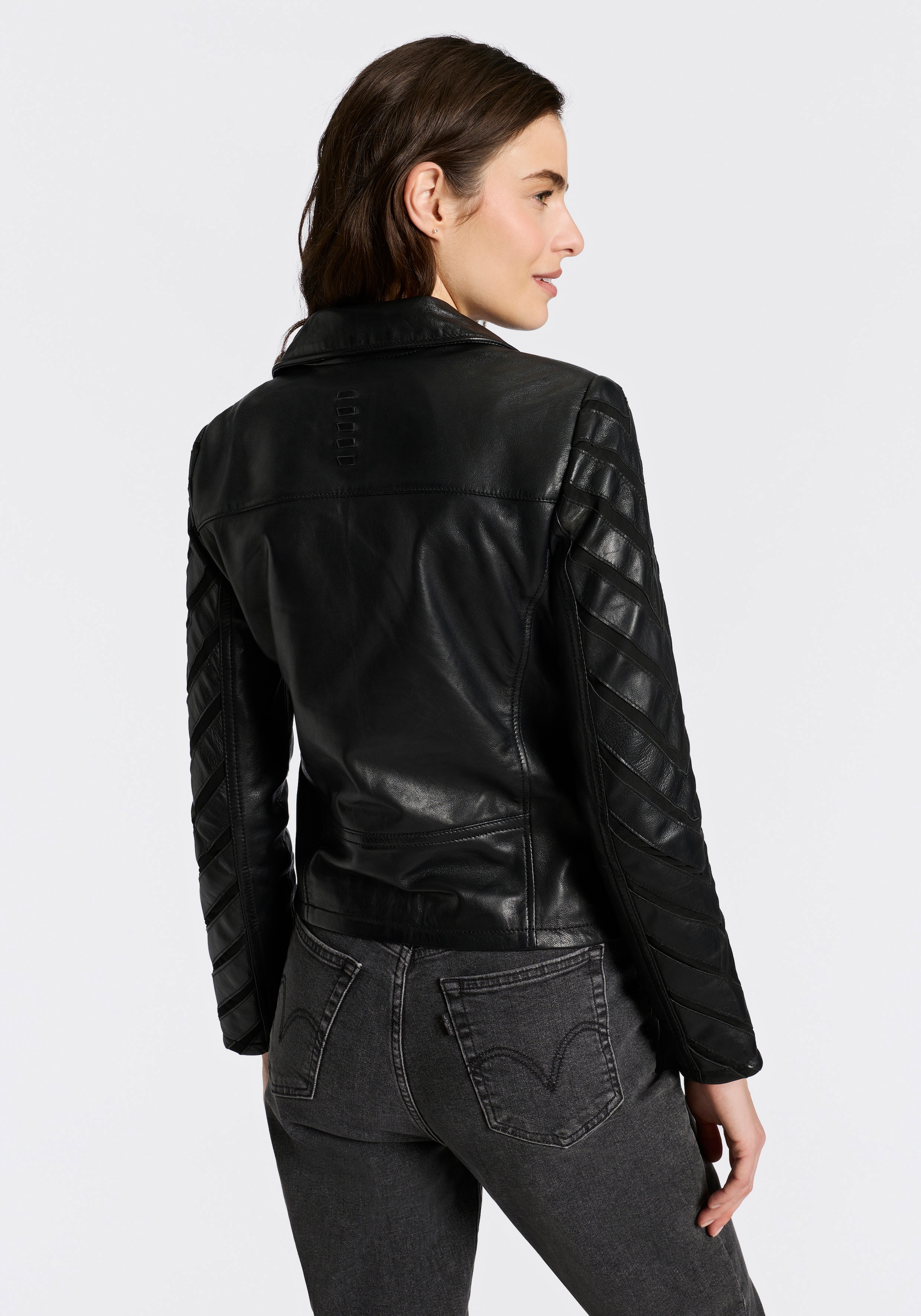 Mauritius Lederjacke »MWCady« mit Mesh-Einsätzen an den Ärmeln