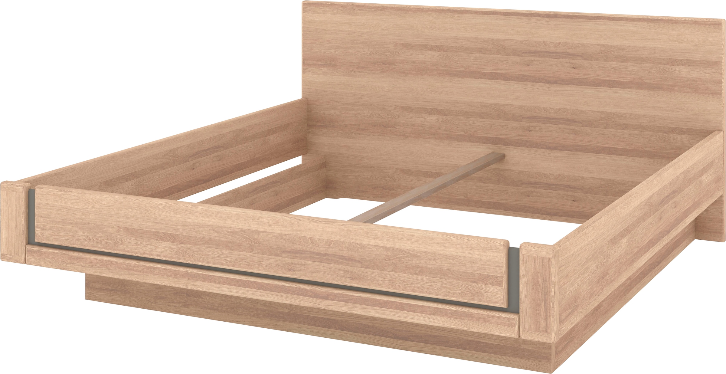 Musterring Holzbett »Sorrent, Bettgestell, Bettrahmen, teilmassiv Eiche«, (MADE IN GERMANY), Eiche teilmassiv, Liegehöhenverstellung, in schwebender Optik