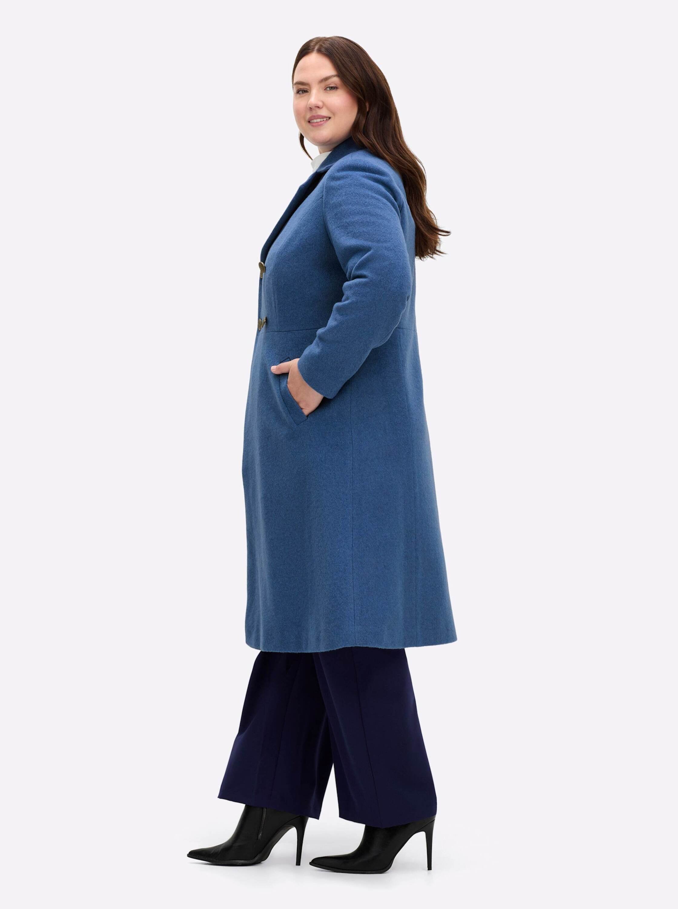 sheego by Joe Browns Langjacke »Mantel Wintermantel mit Reverskragen und Knopfleiste« ohne Kapuze