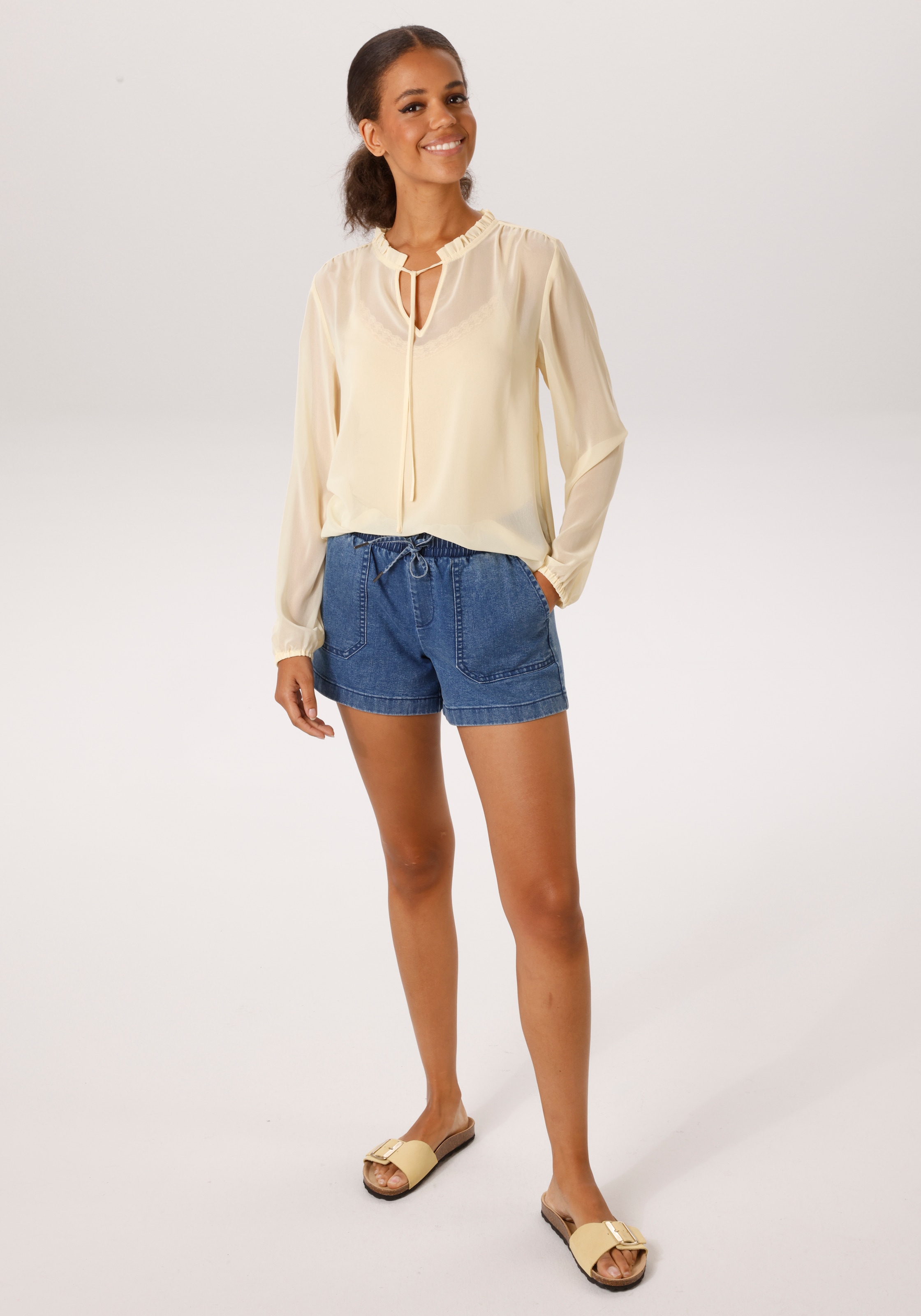 Aniston CASUAL Schlupfbluse im trendigen Pastell - NEUE KOLLEKTION