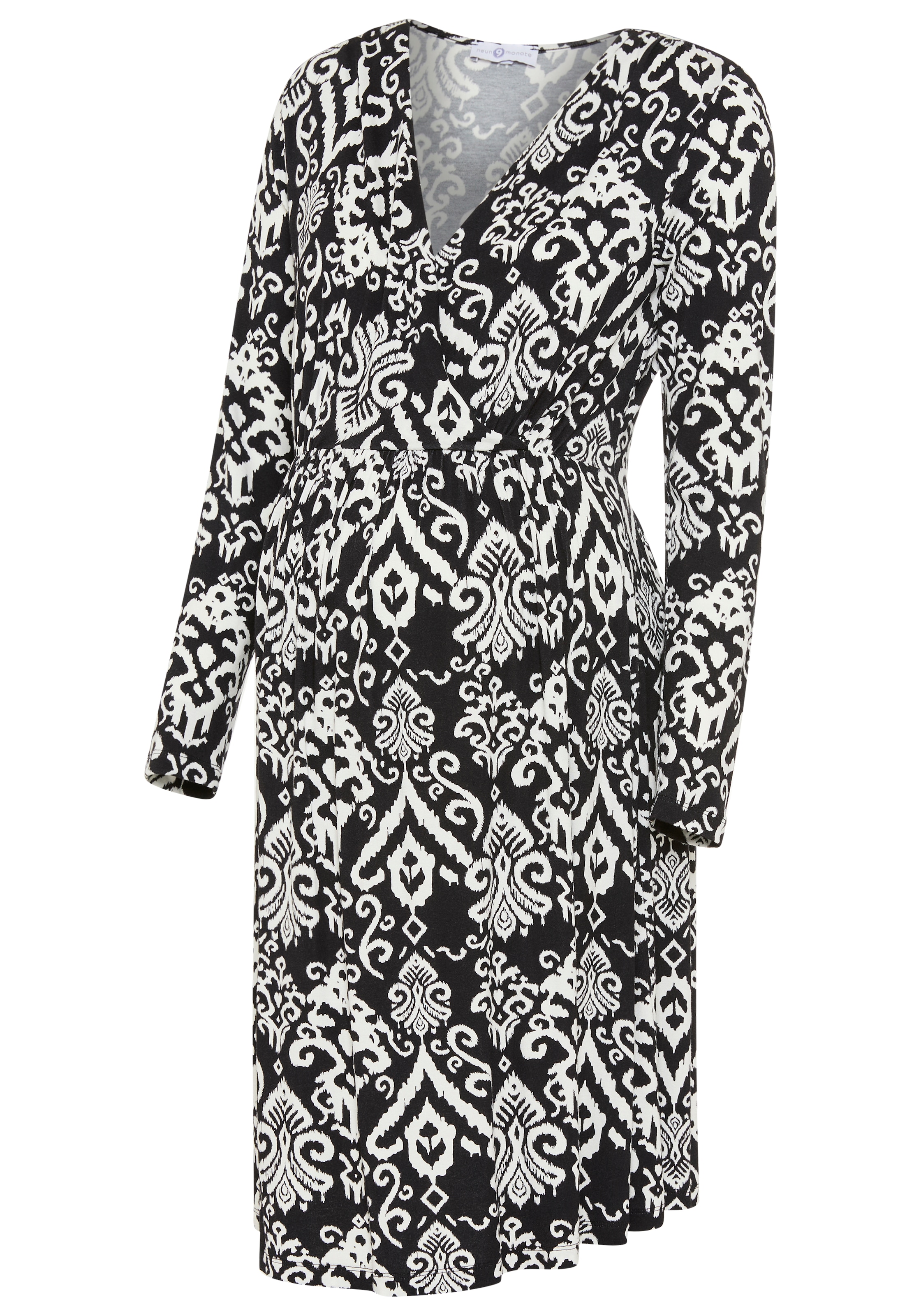 Neun Monate Umstandskleid », Für Schwangerschaft und Stillzeit« , Stillkleid in fließender Form und mit Punktemuster