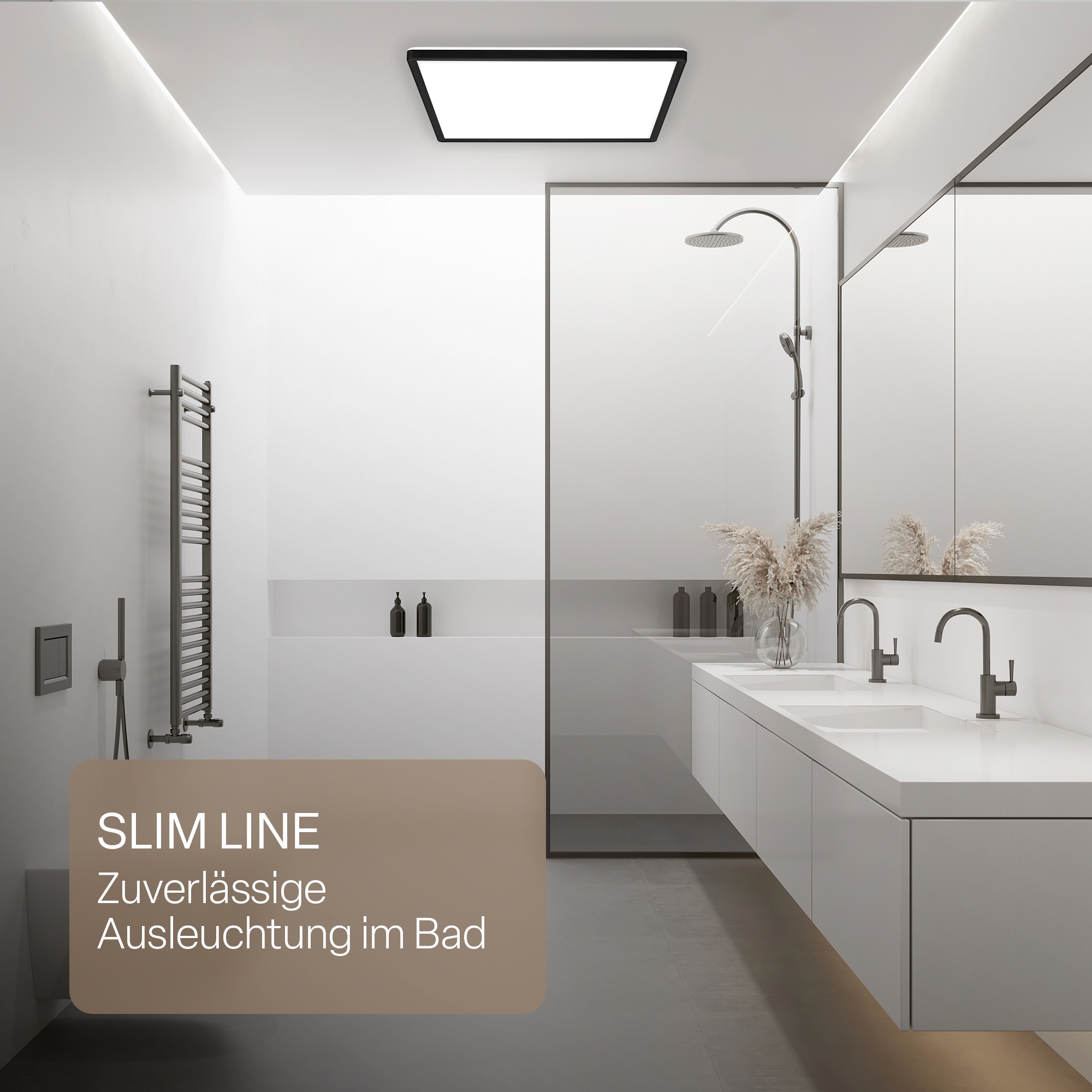B.K.Licht LED Panel »SHALLOW« LED-Board 1 Stk. warmweiß - kaltweiß 42x42x3 cm, Badlampe, Badezimmer, Küche, Wohnzimmer
