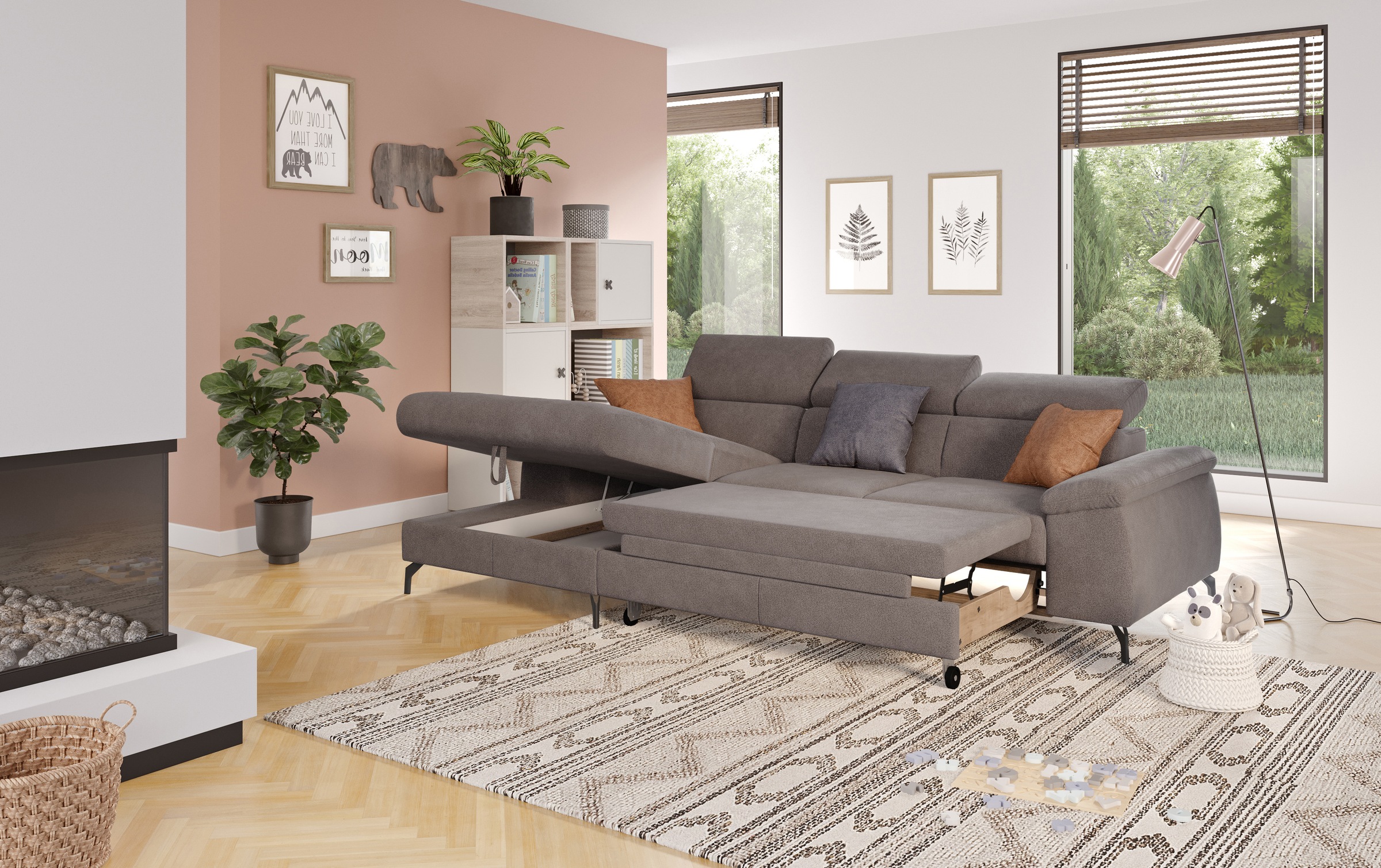 COTTA Ecksofa »Kitty L-Form«, mit Kopfteilverstellung, wahlweise mit Bettfunktion & Bettkasten