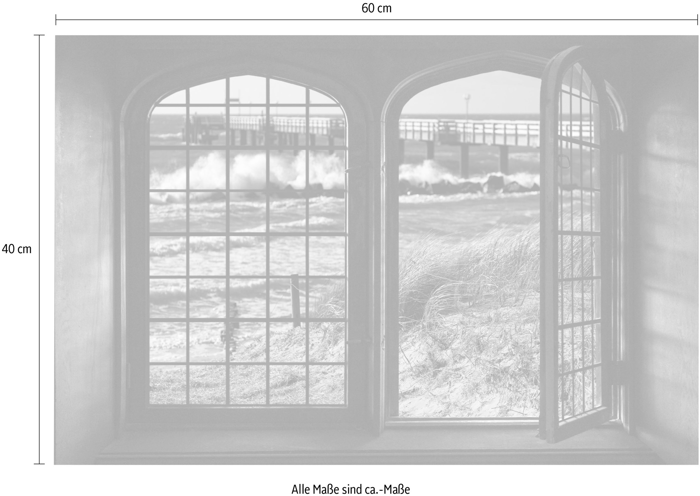 queence Wandsticker »Nordsee« Wandsticker, Wandbild, selbstklebend, 3D, Fenster