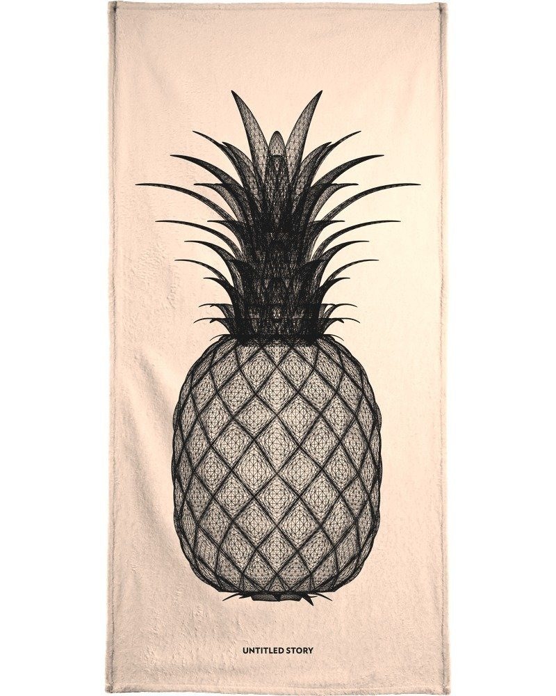 Juniqe Strandtuch »Ananas 2«, (1 St.), Weiche Frottee-Veloursqualität