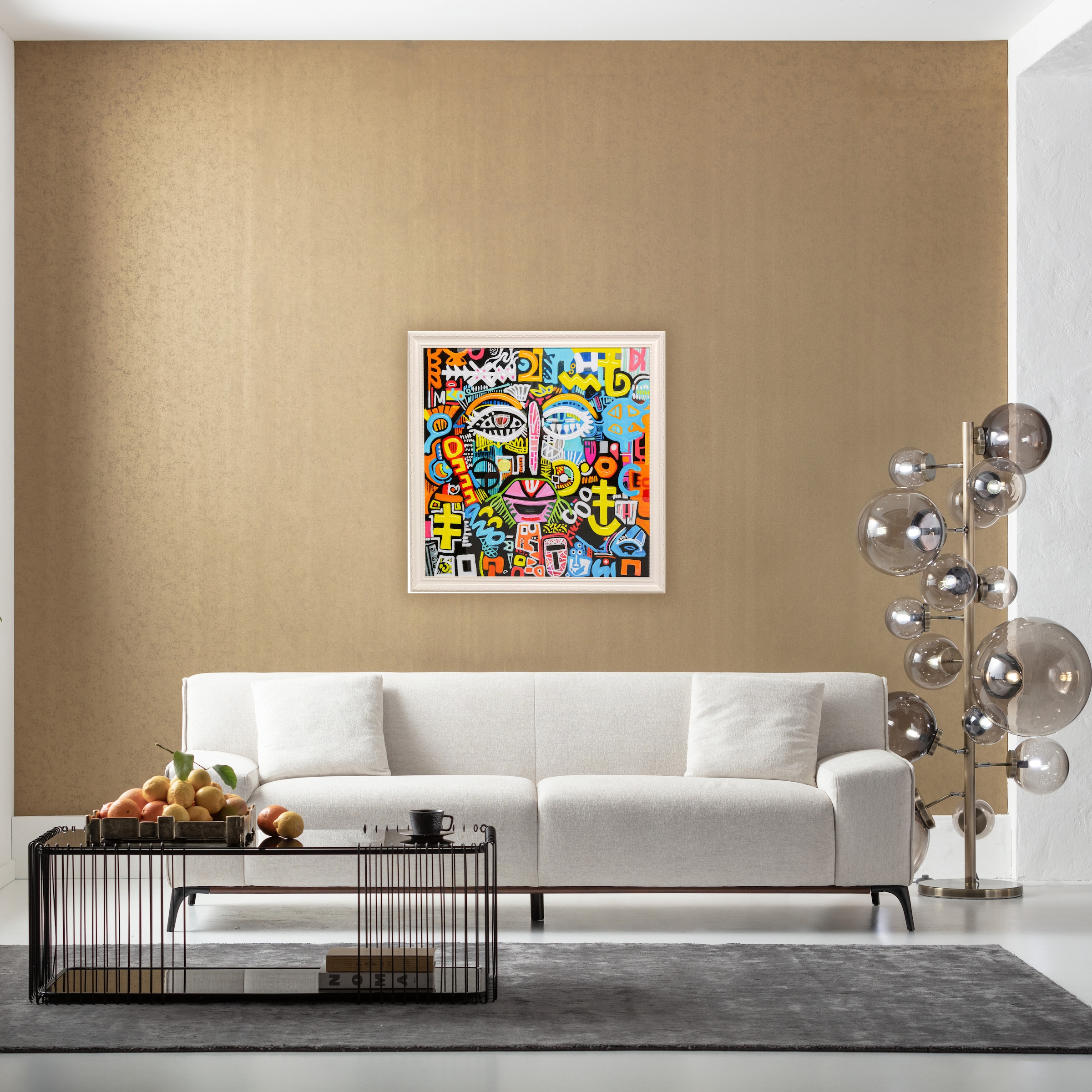 Kare Design Bild mit Rahmen »Gerahmtes Bild Doodle Face 80x80cm« 1, 