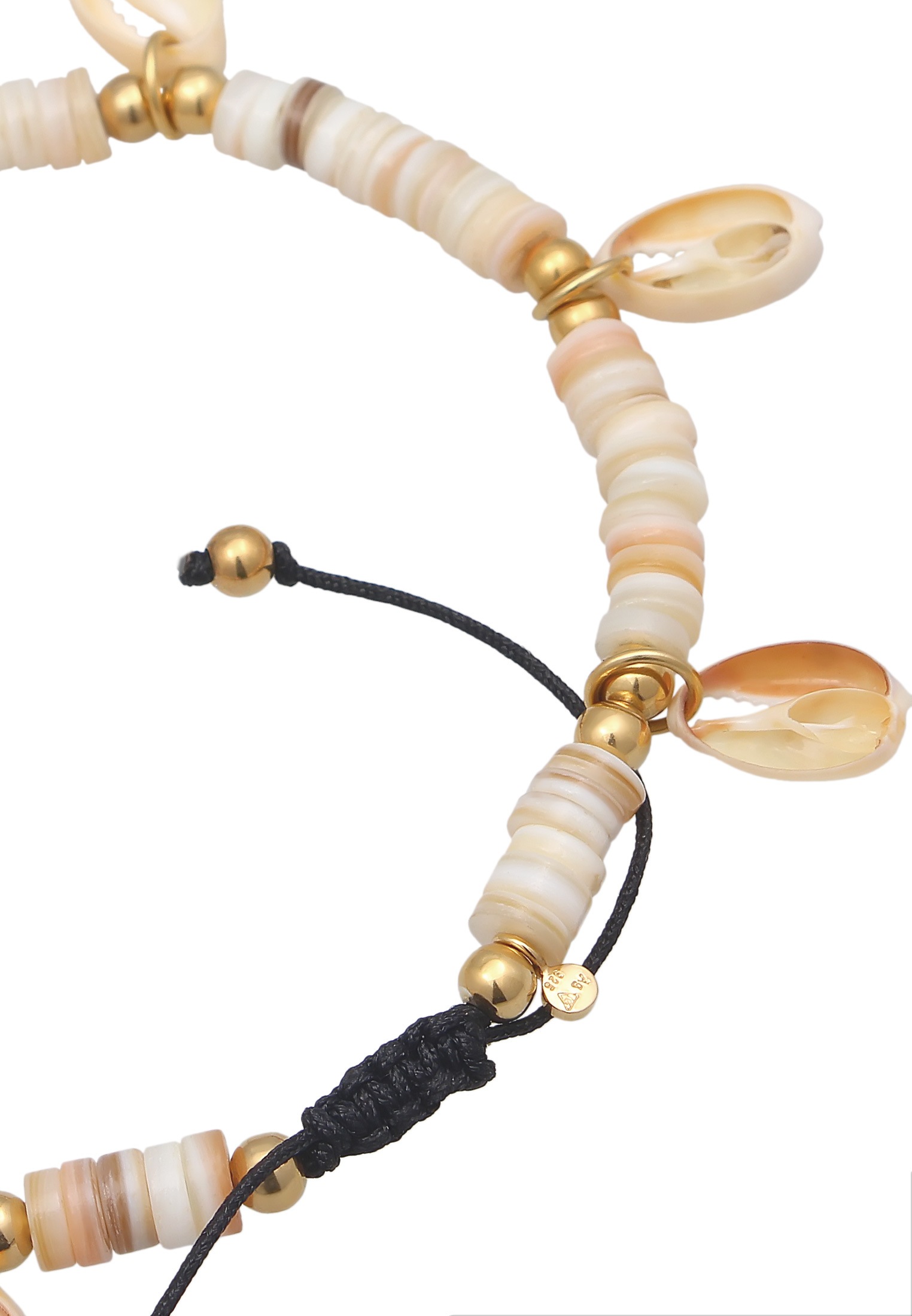 Elli Fußkette »Fußschmuck Kauri Muschel Surfer Beach Style 925 Silber«