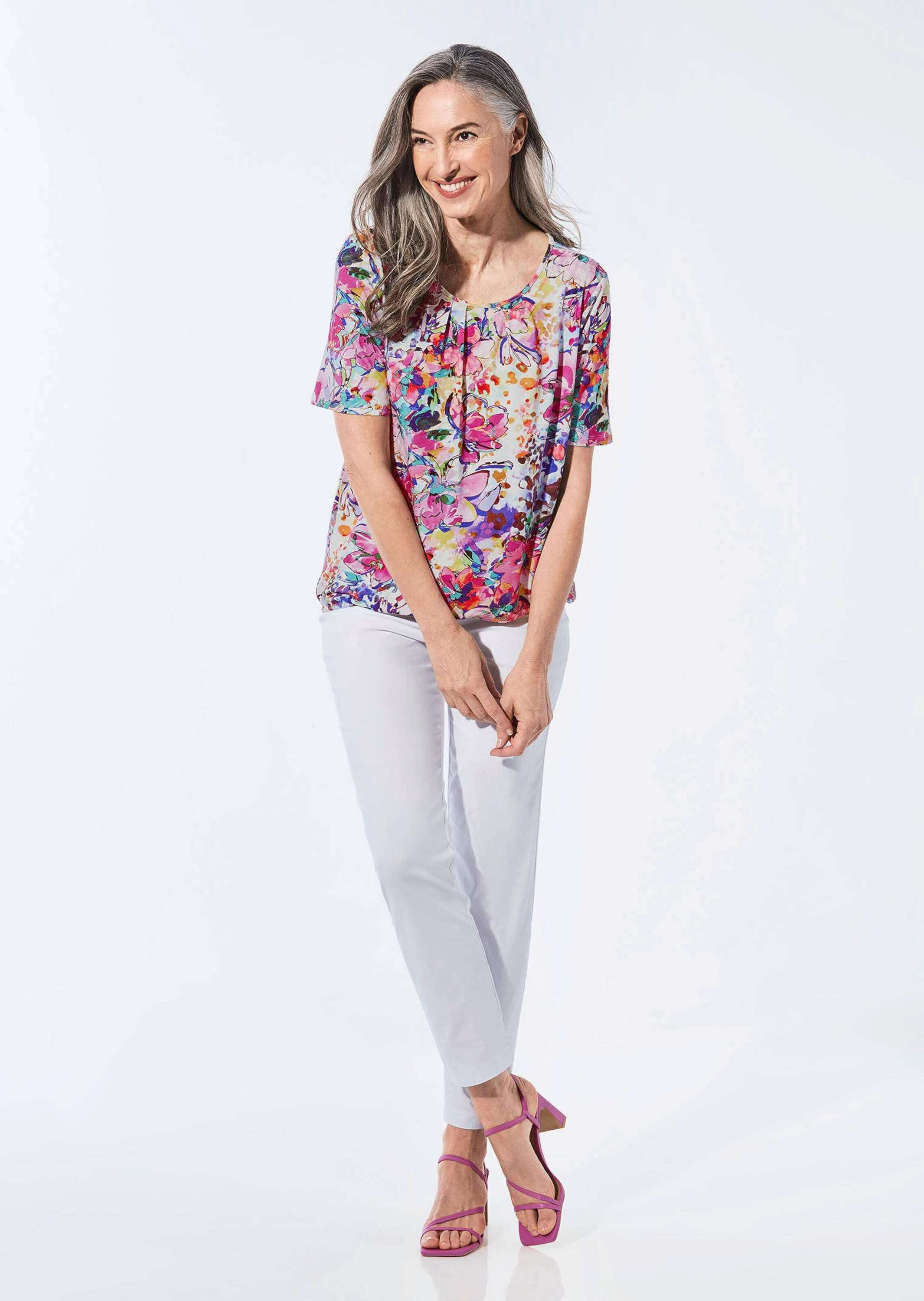 GOLDNER Print-Shirt »Druckshirt mit raffinierten Details« keine/nicht relevant