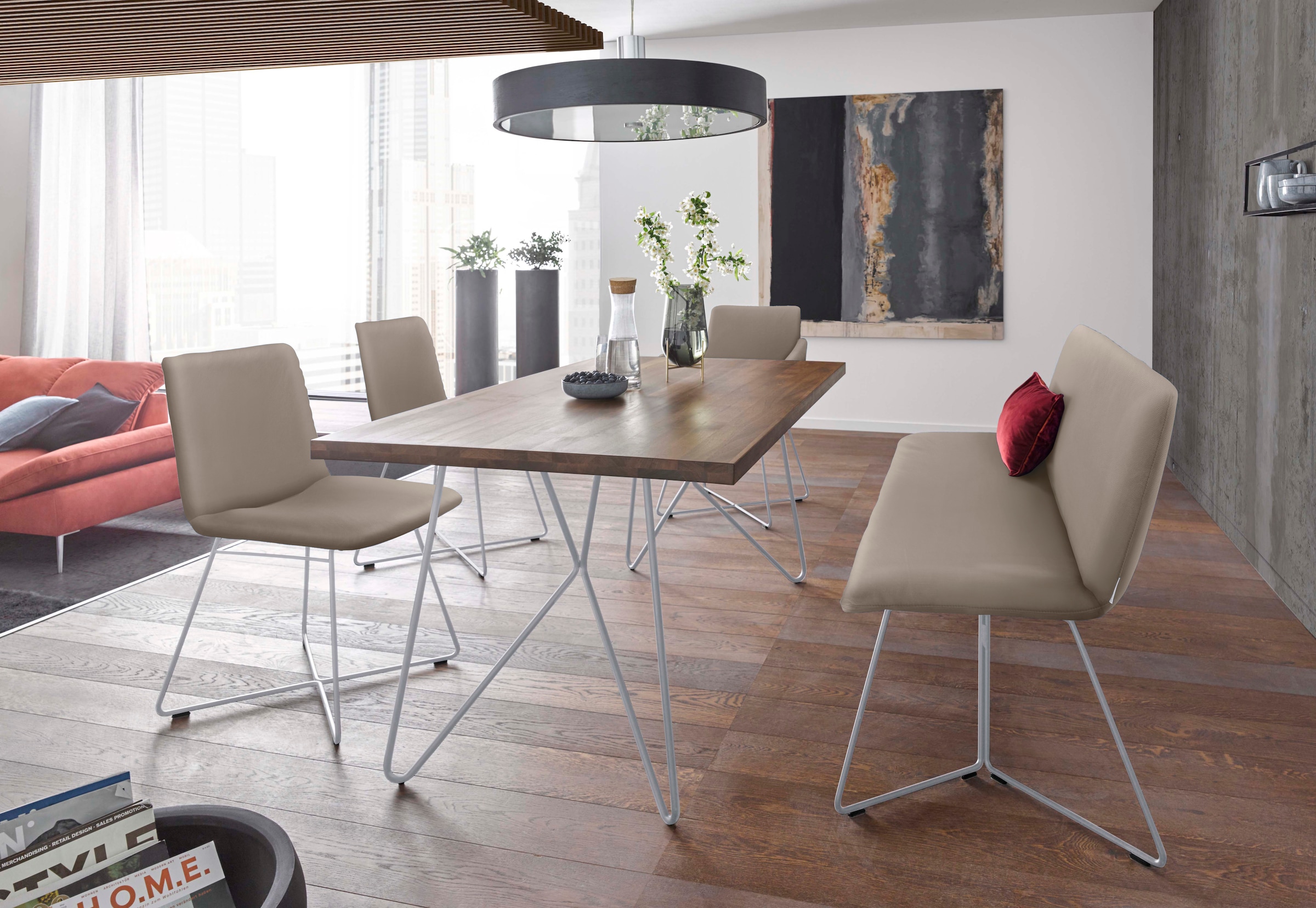 W.SCHILLIG Armlehnstuhl »jakob« () mit Drahtrohrgestell in Silber matt