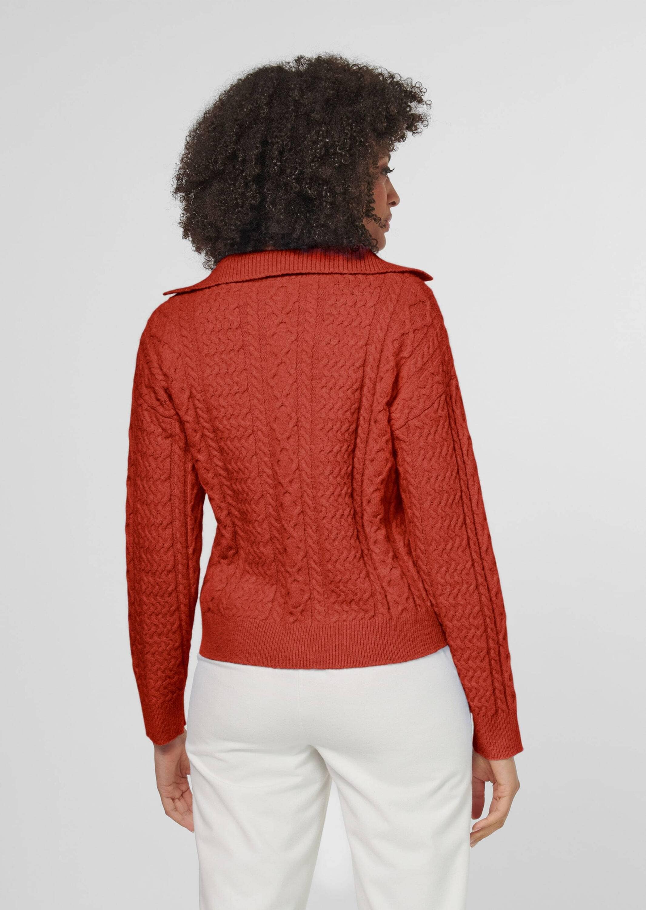 MADELEINE Longpullover »Pullover Zopfpullover mit V-Ausschnitt«