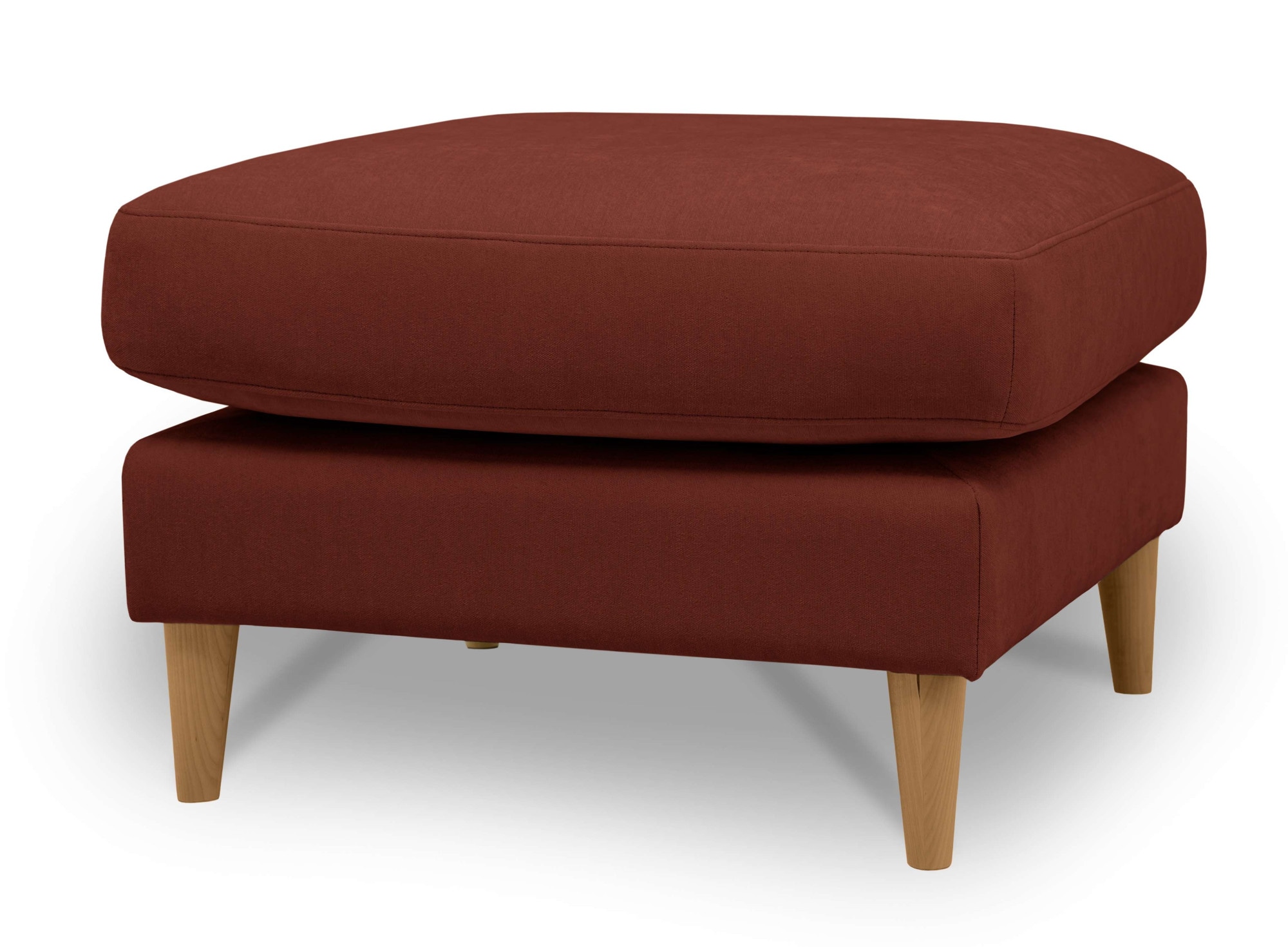 OTTO home Pouf »Finnian« Polsterhocker 70x70 cm, Chenille-Bezug, Massivholzfüße