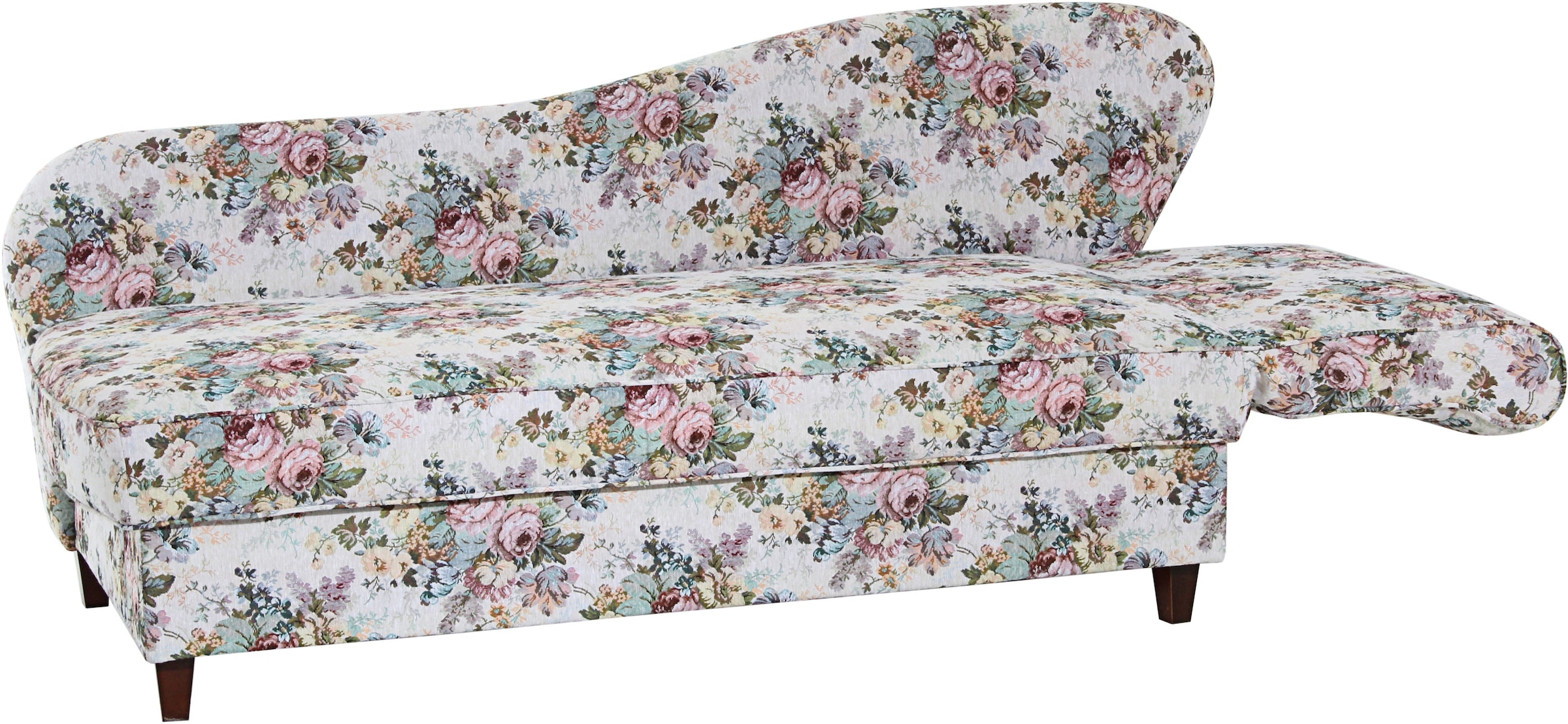 Max Winzer® Recamiere »Saturn, floraler Bezug, mit Bettkasten, bequem durch Federkern«, Armlehne wahlweise links oder rechts
