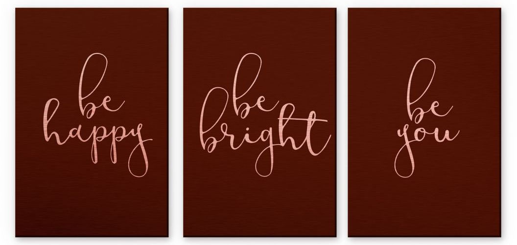 Wall-Art Mehrteilige Bilder »Kupfer Effekt Spruch it´s you«, (Set, 3 St.)  kaufen im OTTO Online Shop