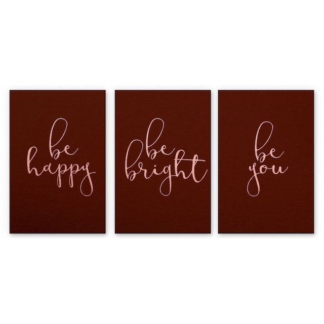 Wall-Art Mehrteilige Bilder »Kupfer Effekt Spruch it´s you«, (Set, 3 St.)  kaufen im OTTO Online Shop