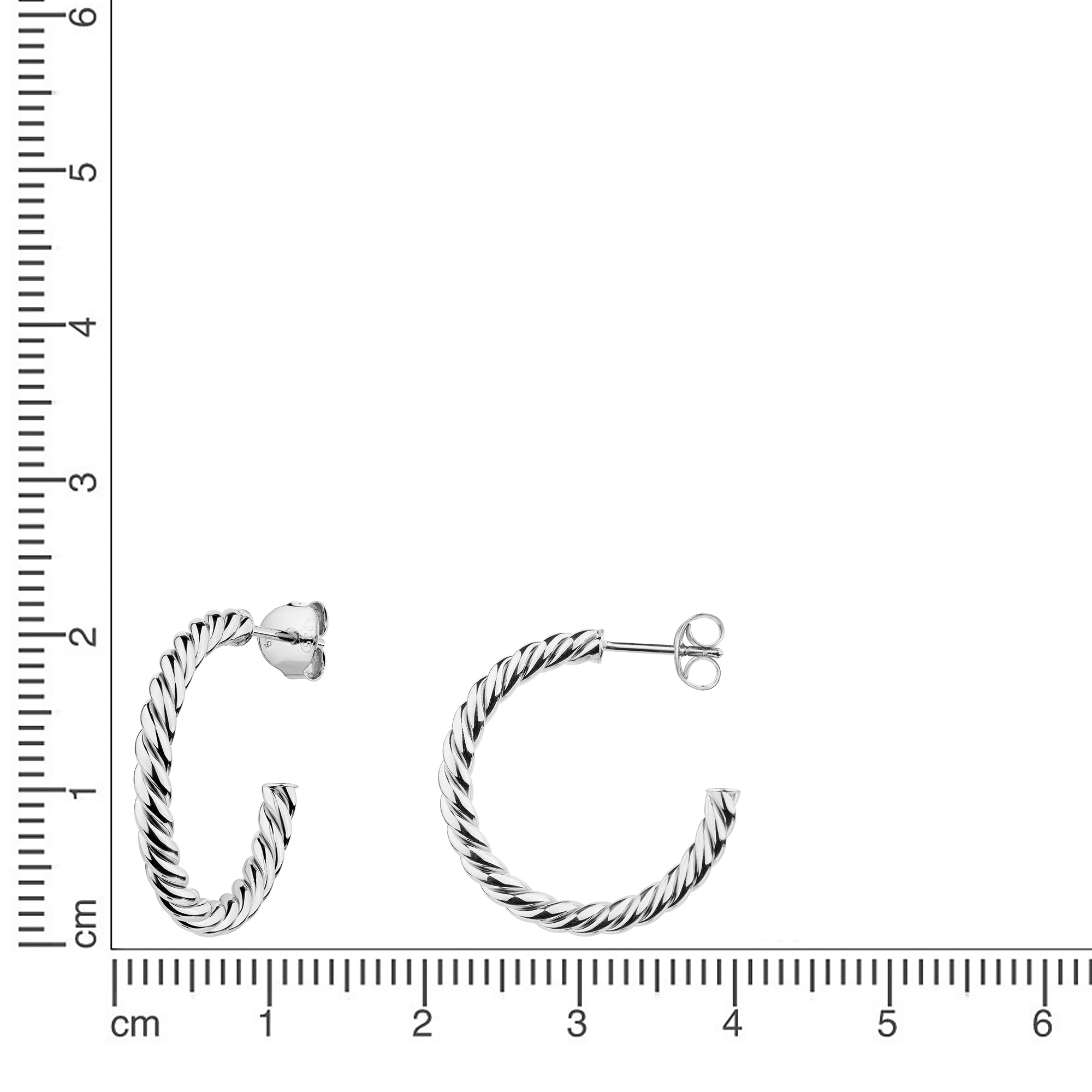 Firetti Paar Creolen »Schmuck Geschenk Silber 925 Ohrschmuck Ohrringe gedrehte Optik«