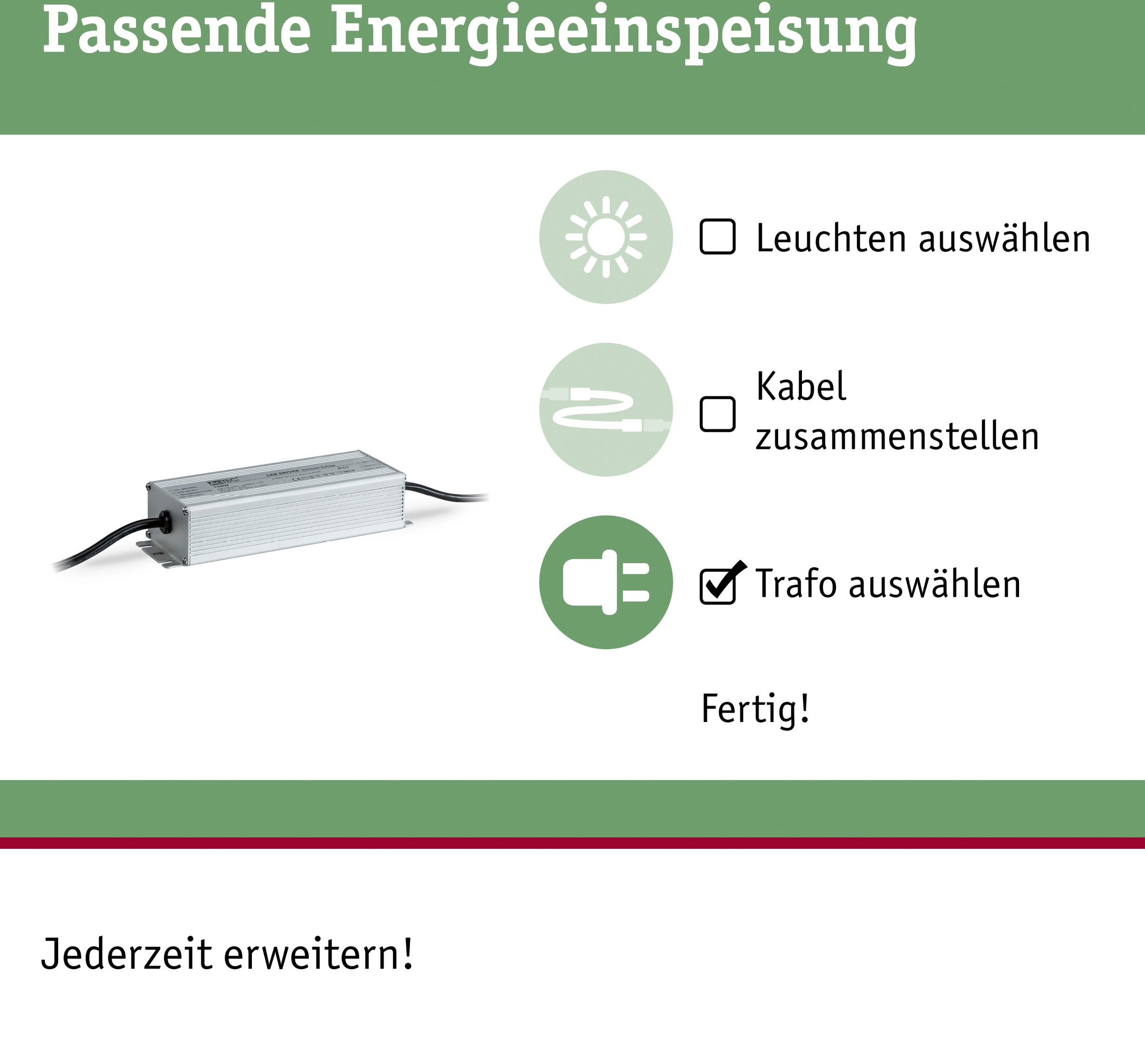 Paulmann Trafo »Outdoor Plug & Shine Power Supply Silber Alu«, (Packung, 1 St.), IP67 150W 24V DC