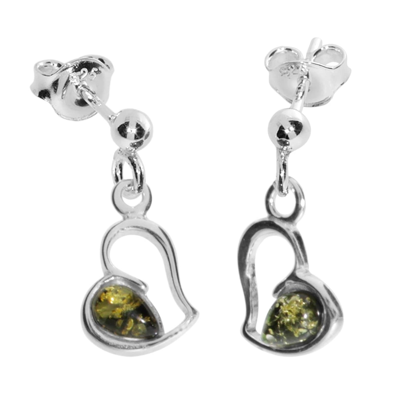 OSTSEE-SCHMUCK Paar Ohrhänger »- Herz - Silber 925/000 - Bernstein«