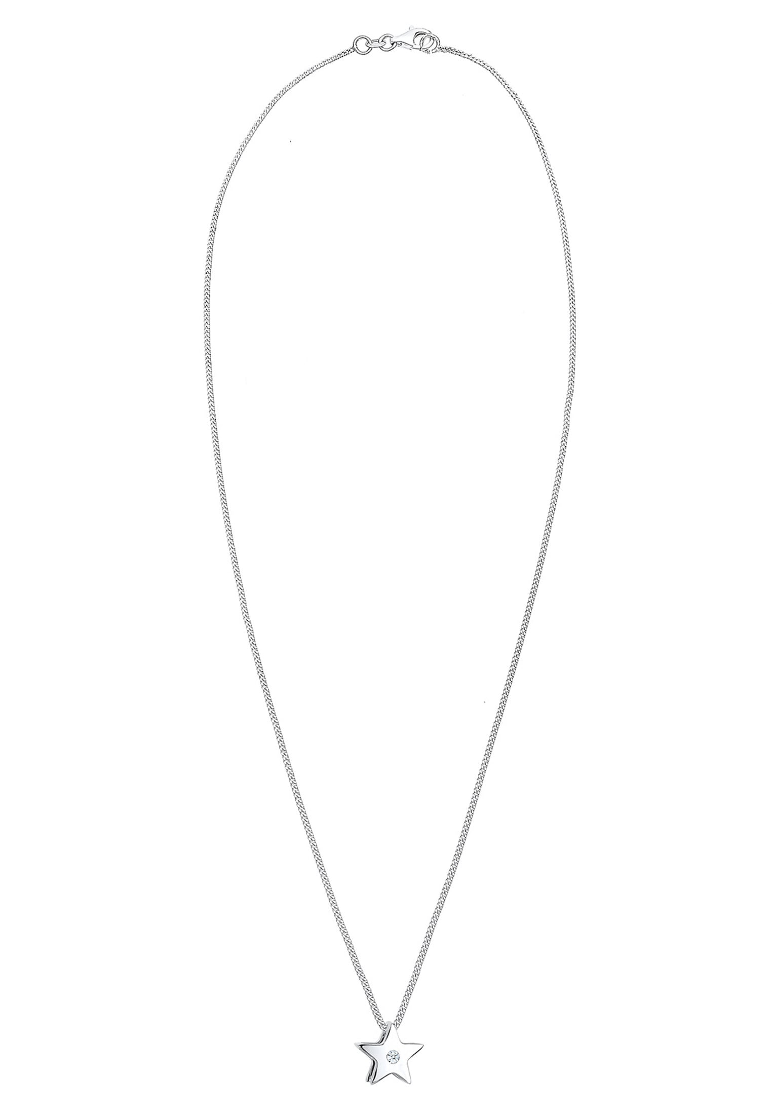 Elli DIAMONDS Silberkette »Halskette Stern Diamant Brillantschliff (0,03 ct) 925 Sterling Silber«