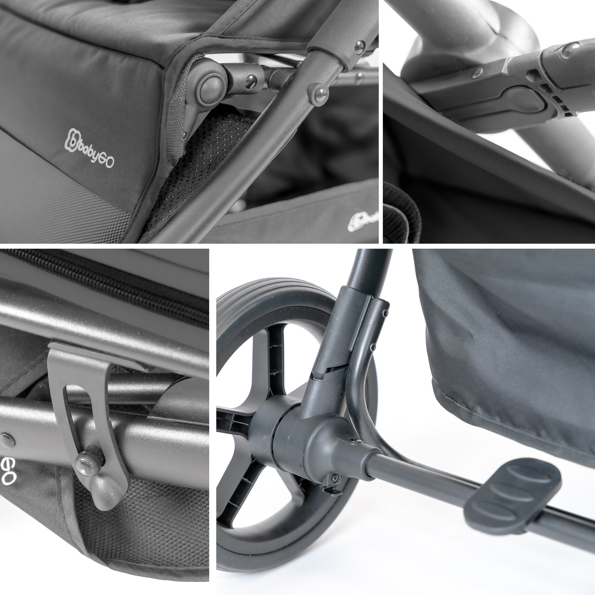 BabyGo Kombi-Kinderwagen »Evolution« 22 kg mit Babywanne, Babyschale, Wickeltasche und Sportsitz