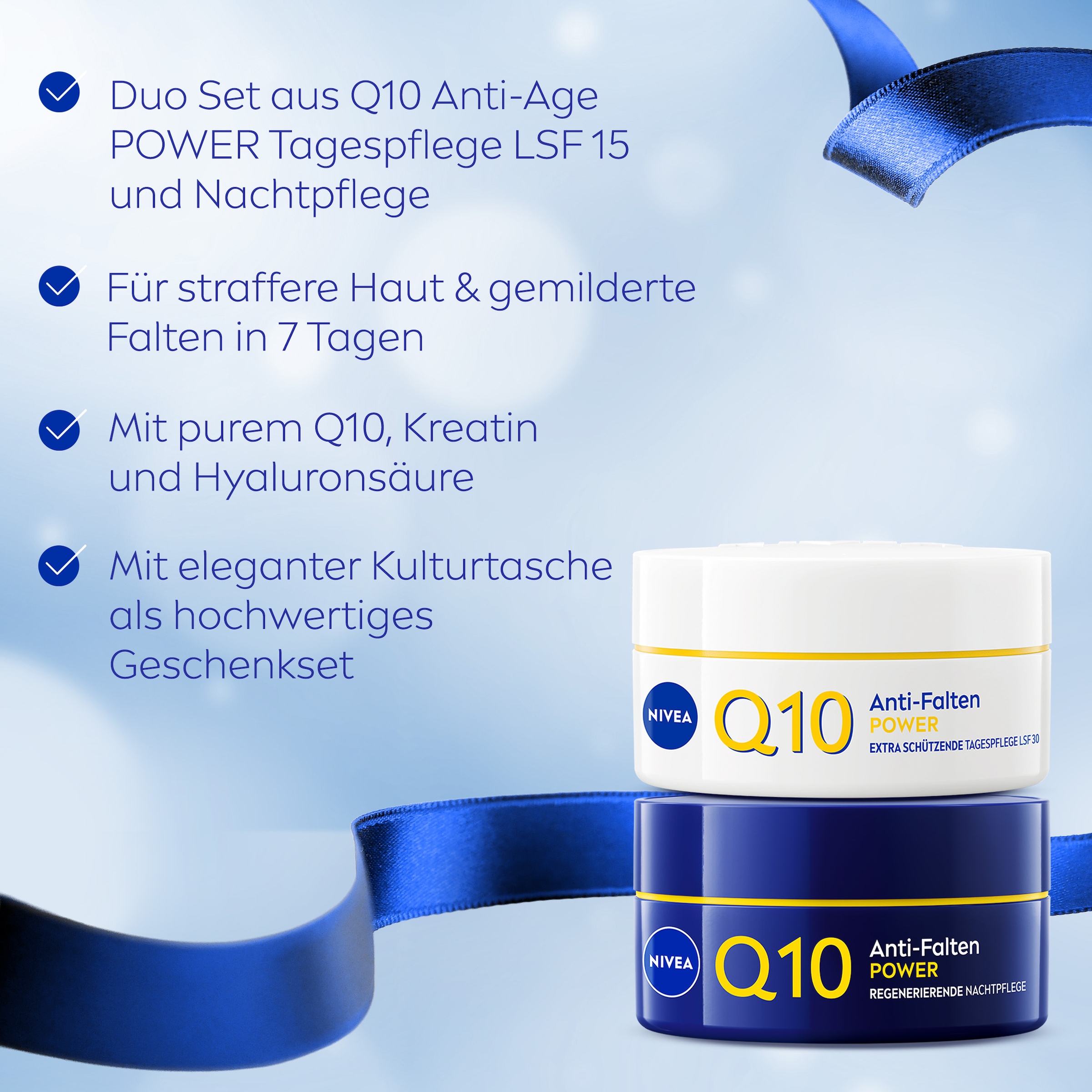 Nivea Gesichtspflege-Set »NIVEA Q10 Anti-Falten Duo Tagespflege LSF15 und Nachtpflege« Tages- und Nachtpflege