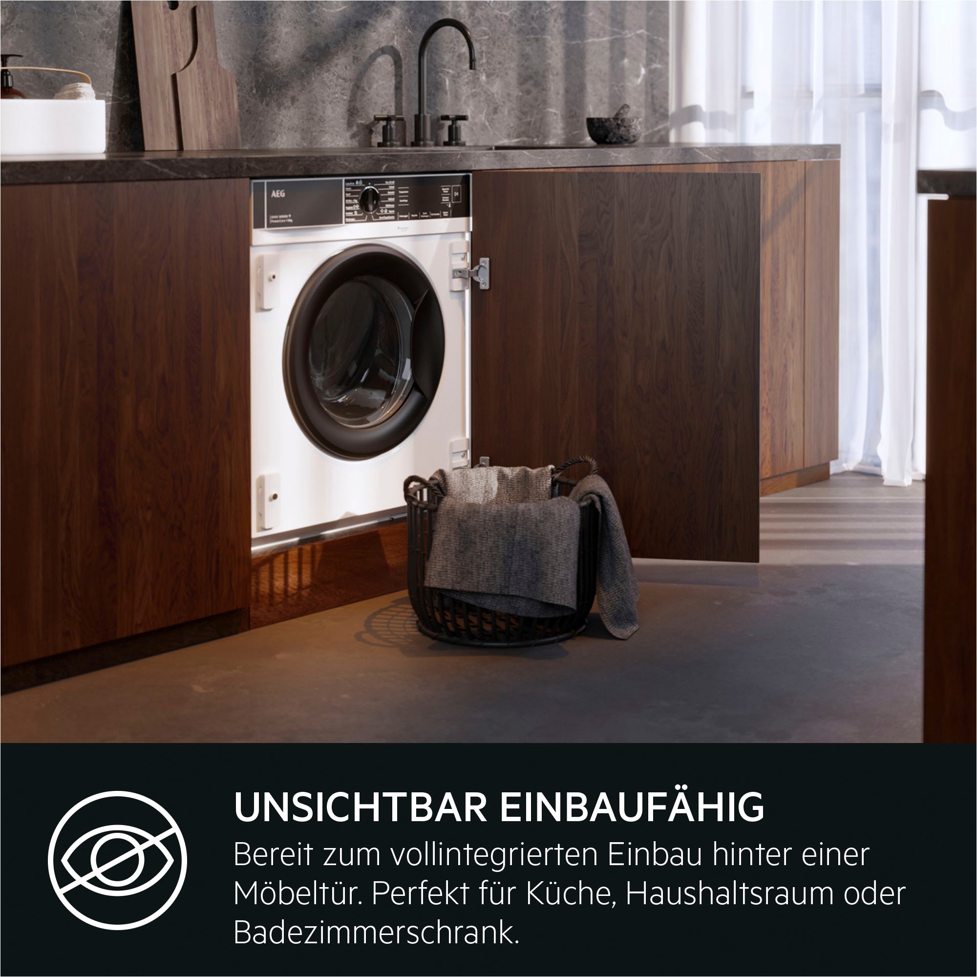 AEG Einbauwaschmaschine 8000 »LR8BI7480«, 8 kg, 1400 U/min, PowerCare-Technologie