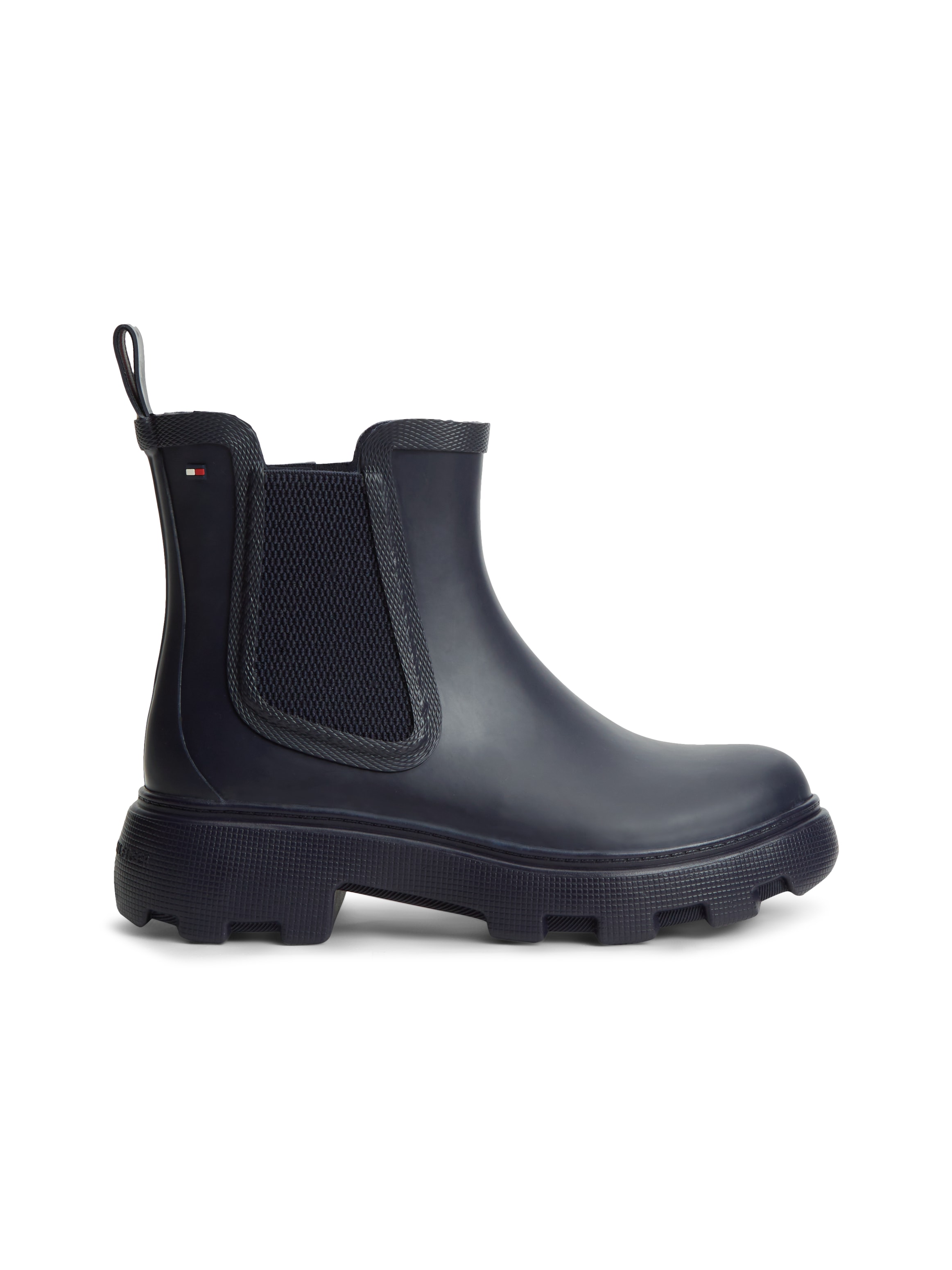 Tommy Hilfiger Chelseaboots »RUBBER FLAG CLEATED RAINBOOT«  Stiefelette, Rainboots mit beidseitigem Stretcheinsatz