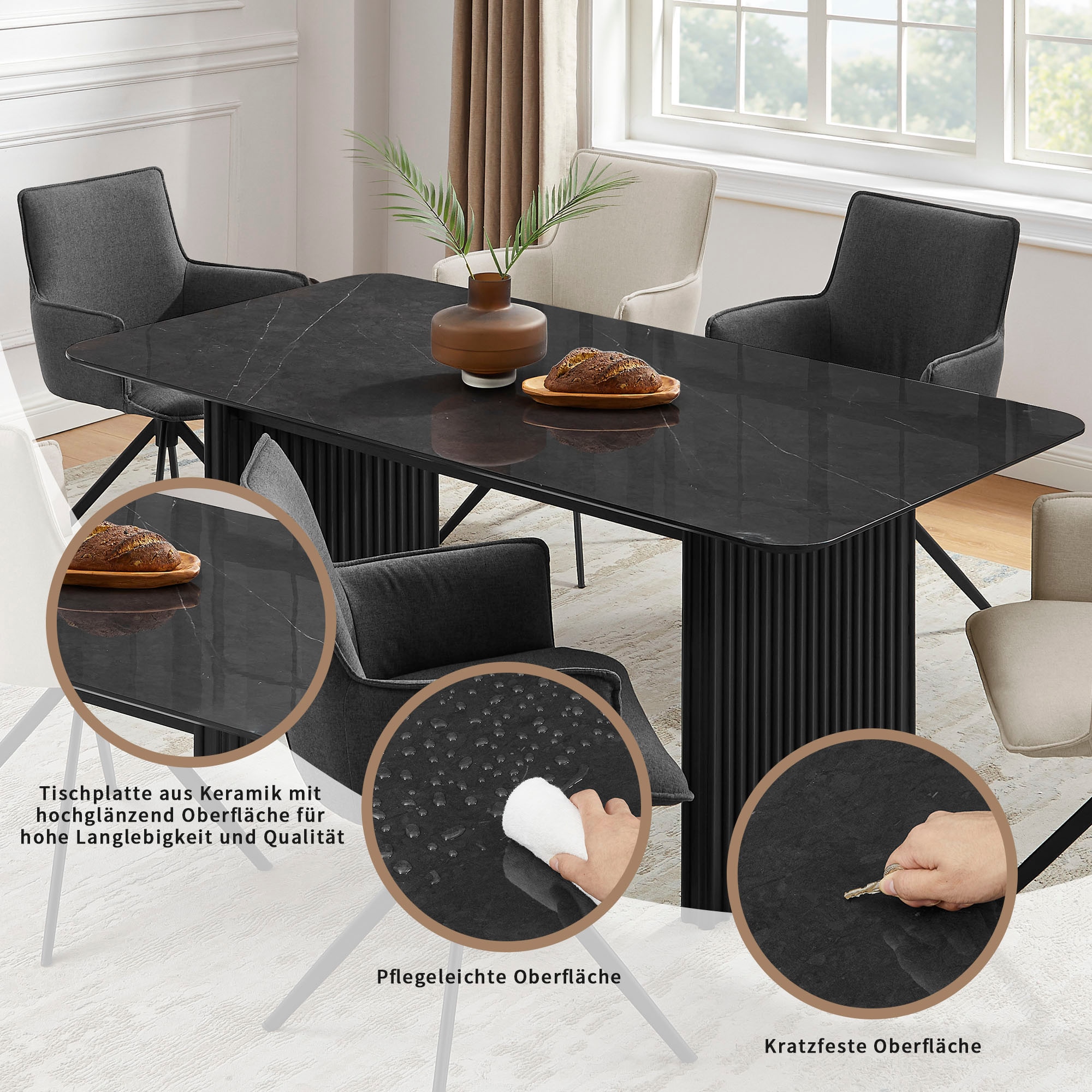 OTTO home Esstisch »Vorly« FSC-zertifizierte Esche, Schweizer Kante und pflegeleichte Oberfläche