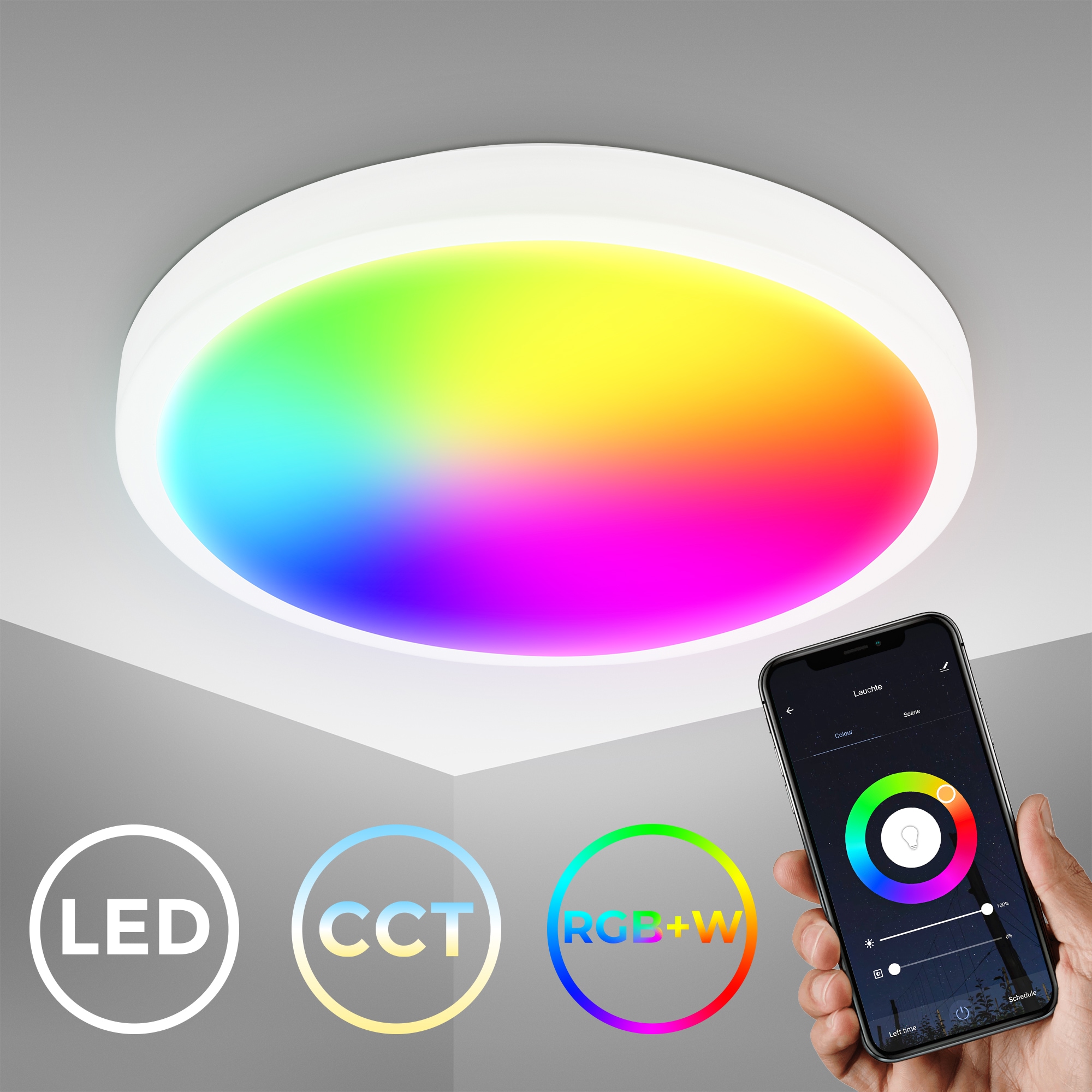 LED Deckenleuchte »WiFi CCT LED Deckenleuchte mit App-Steuerung«, 1 flammig,...