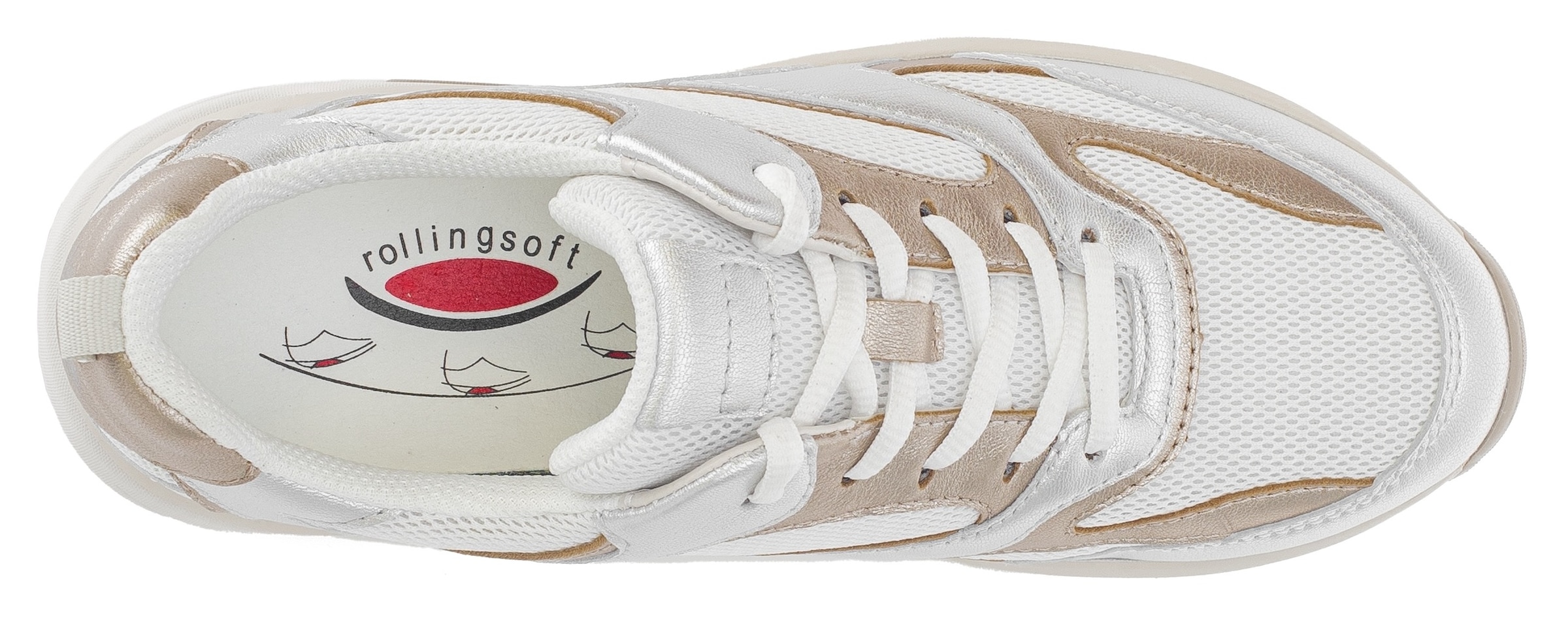 Gabor Rollingsoft Keilsneaker, Freizeitschuh, Halbschuh, Schnürschuh mit rollingsoft-Laufsohle