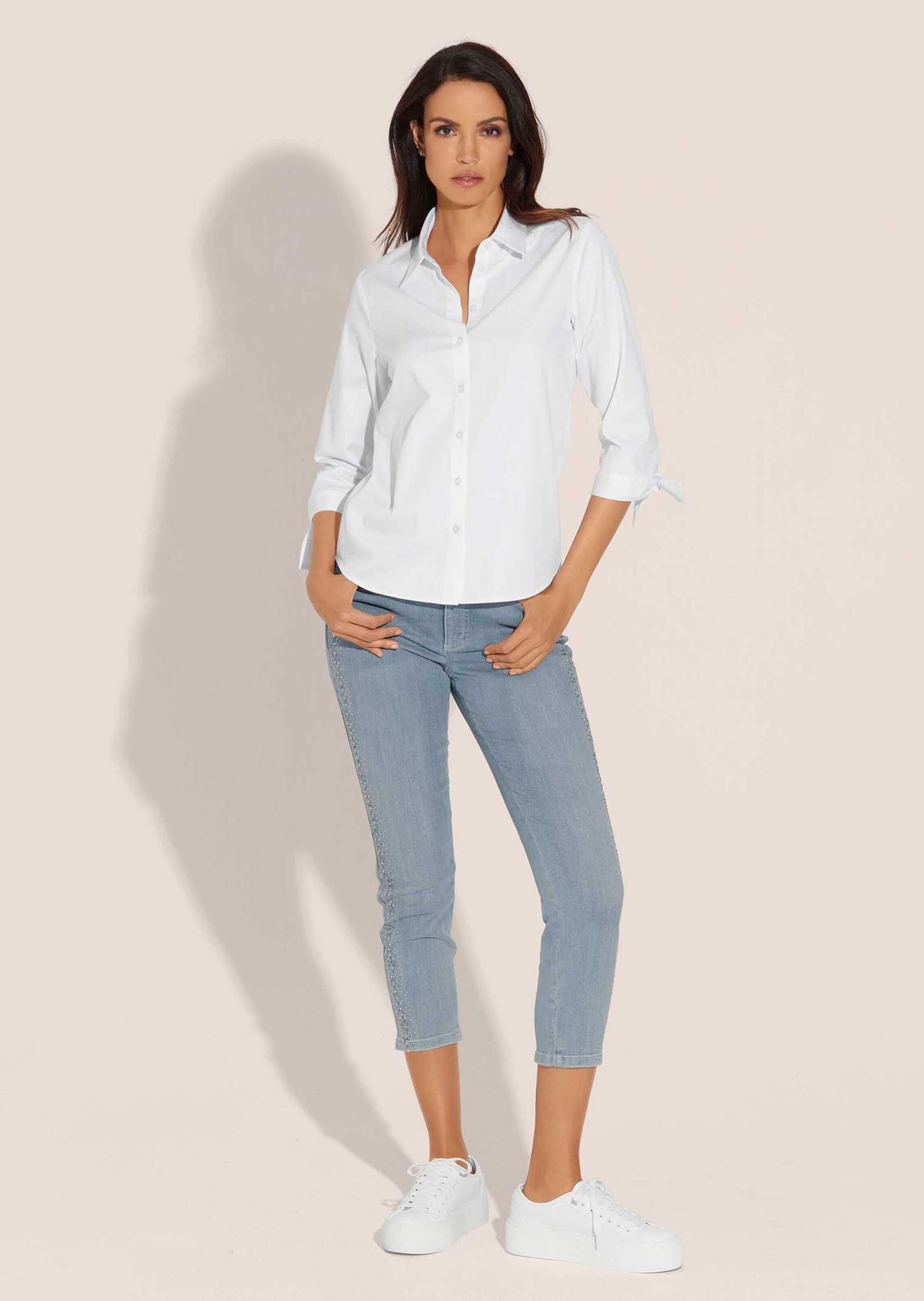 MADELEINE Regular-fit-Jeans »Jeans mit Steinchen Schlanke 7/8-Jeans mit Glanz-Effekt«