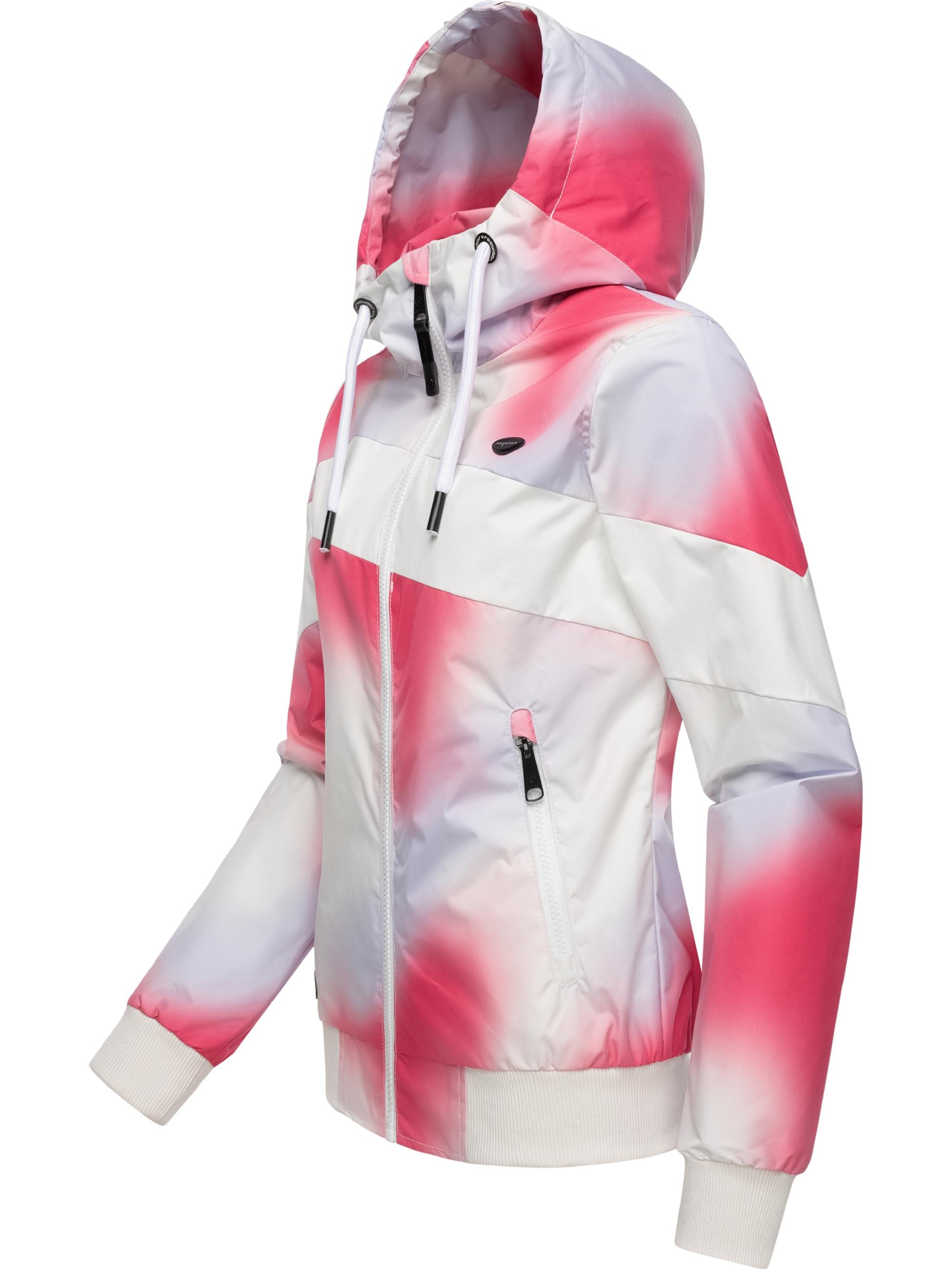Ragwear Funktionsjacke »Übergangsjacke Nuggie Block Ombre Intl.«, mit Kapuze, Übergangsjacke mit auffälligem Batik-Muster